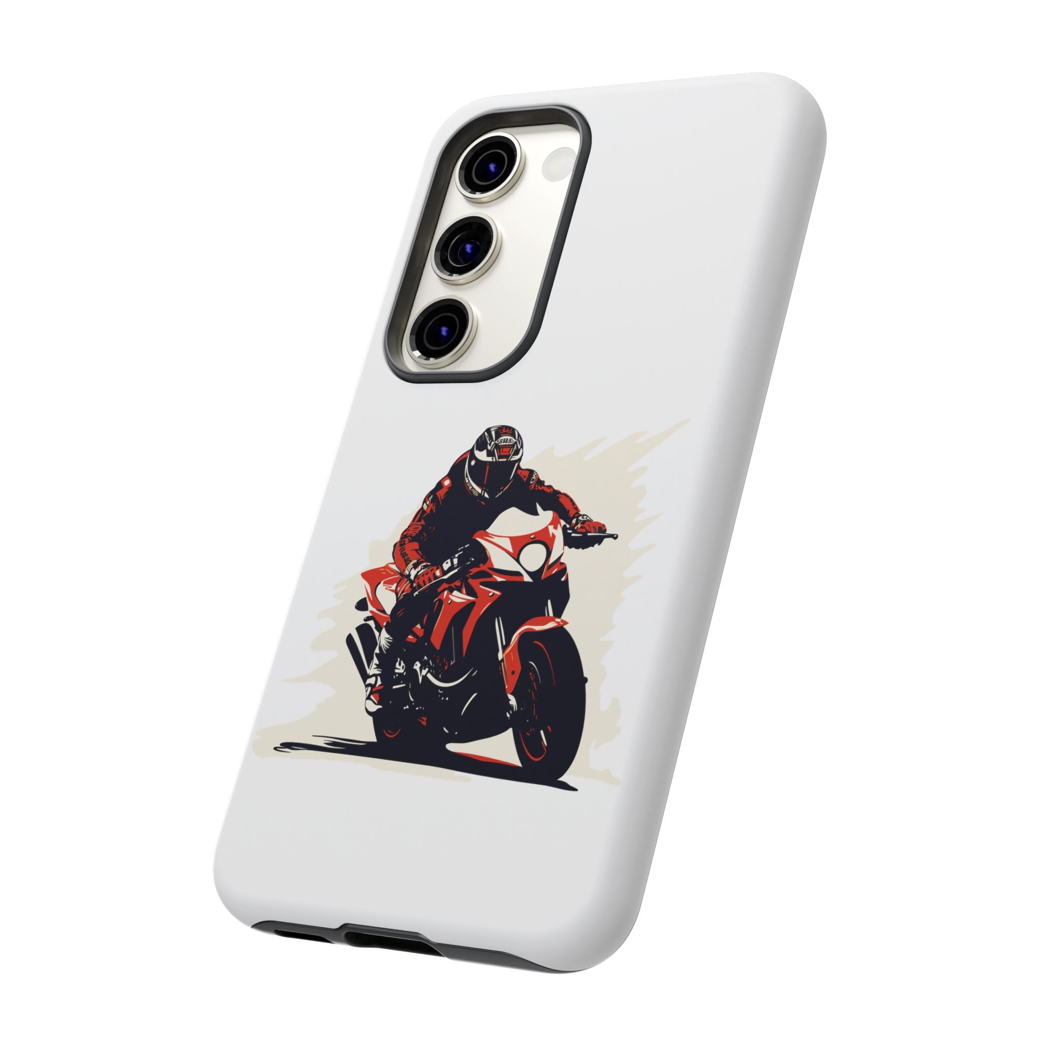 Motorcycle Phone Case, Tough Cases for Riders, Biker Accessory, Gifts for Motorcyclists, Red Bike Design
