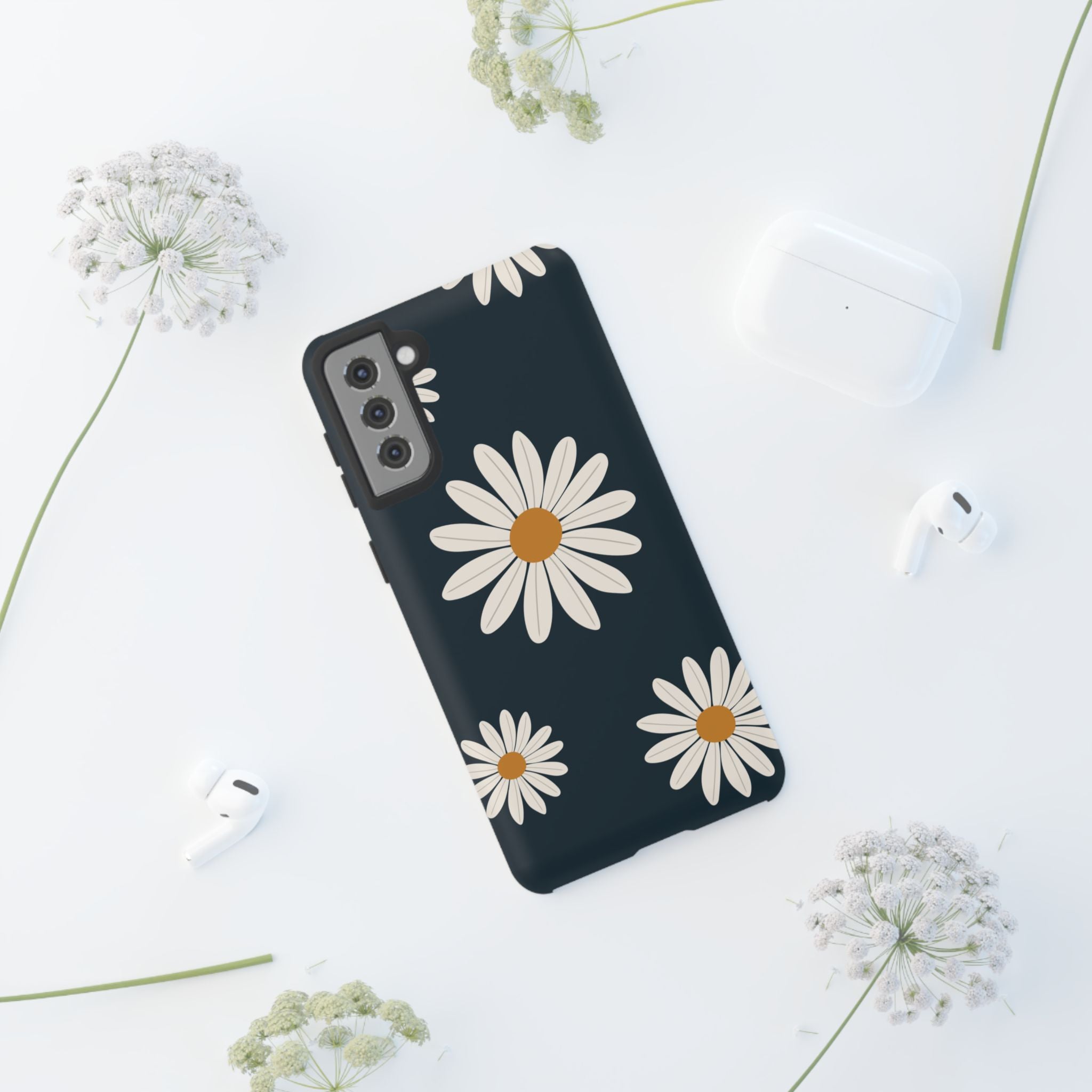 Daisy Phone Case, Floral Phone Cover, Tough Phone Case, Gift for Flower Lovers, Smartphone Accessory, Spring Design