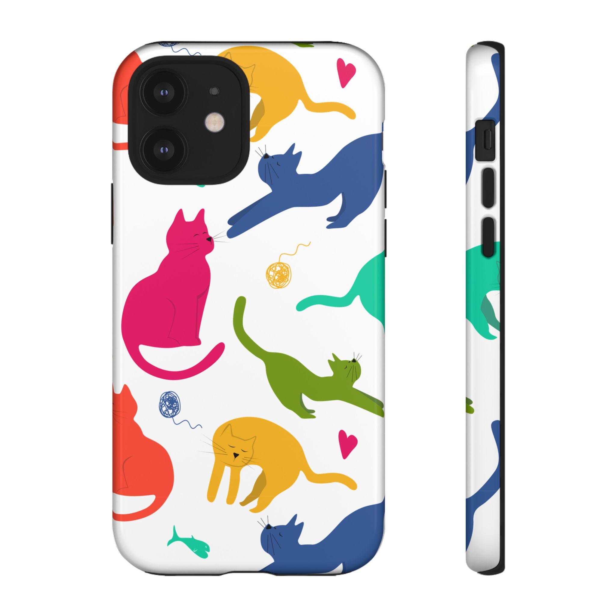 Colorful Cat Phone Case, Fun Pet Lover Gift, Tough Phone Cover, Cute Cat Accessories, Animal Theme Decor