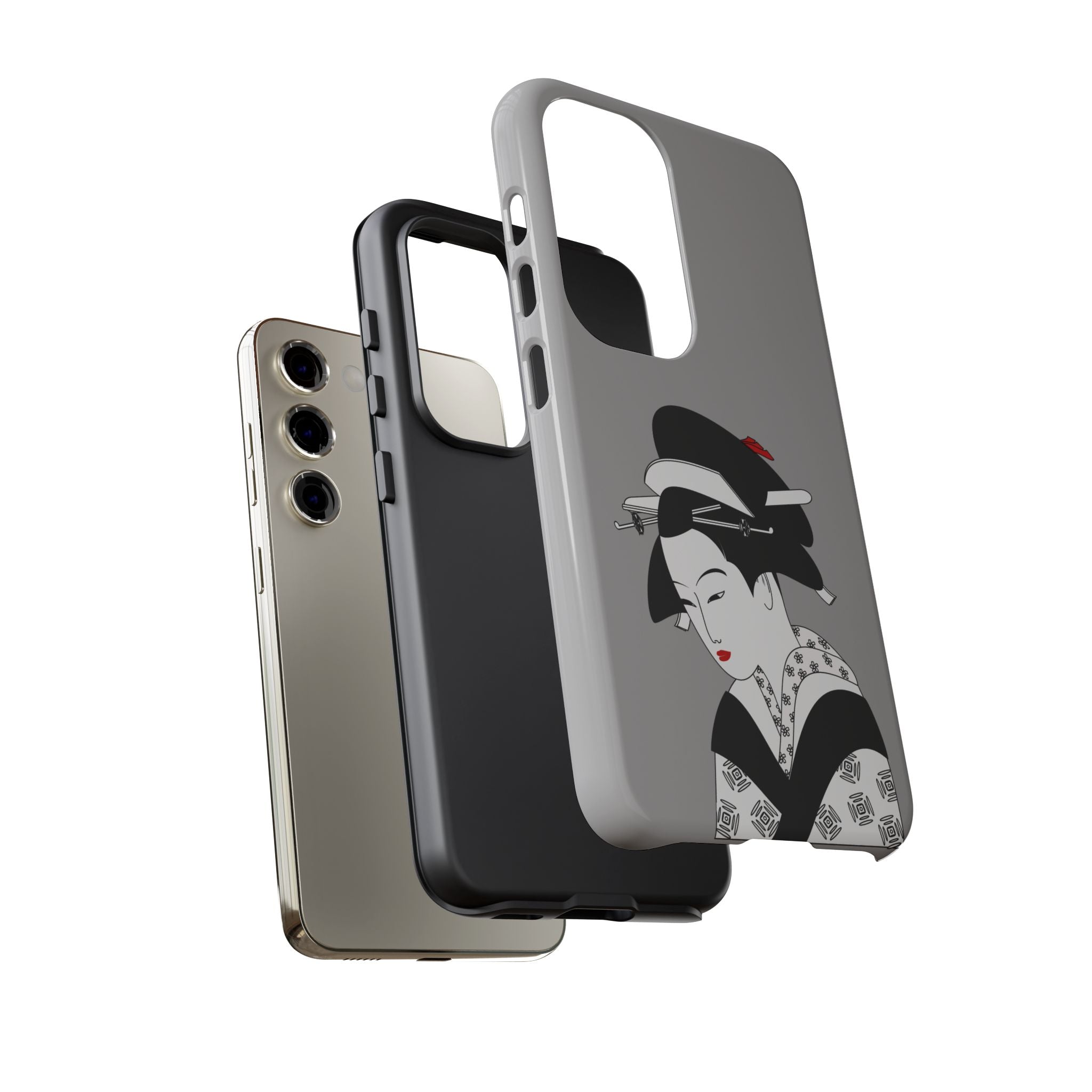 Stylish Phone Case with Japanese Geisha Design, Tough Phone Case, Cute Phone Cover, Japanese Art, Ethnic Style
