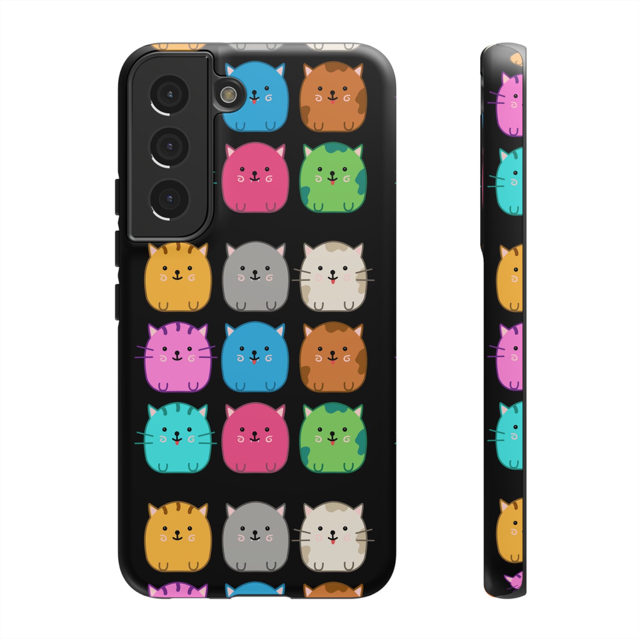 Cute Cat Phone Case, Kawaii Animal Lover Gift, Tough Phone Cover for Kids and Adults, Fun Cat Designs for Birthdays, Pet Lovers