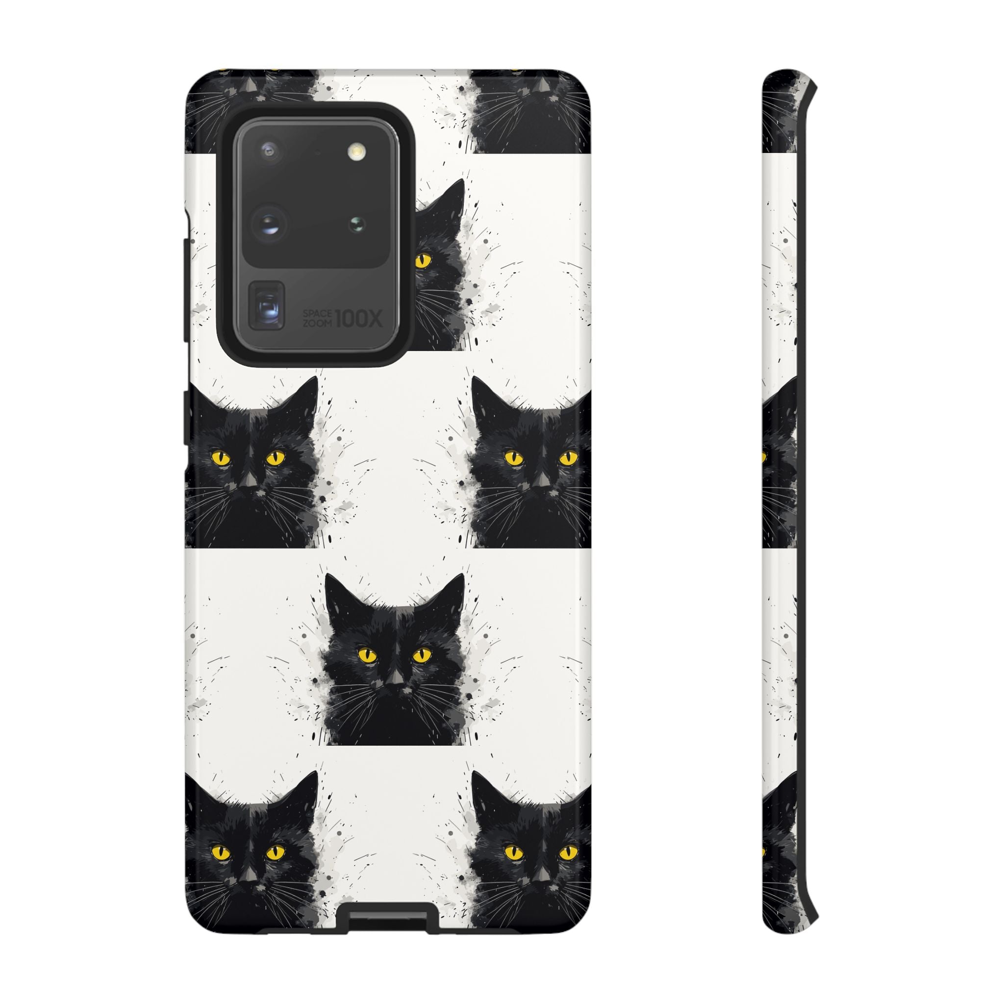 Black Cat Phone Case, Tough Cases, Cat Lover Gift, Unique Design, Halloween, Animal Accessories, Custom Phone Cover