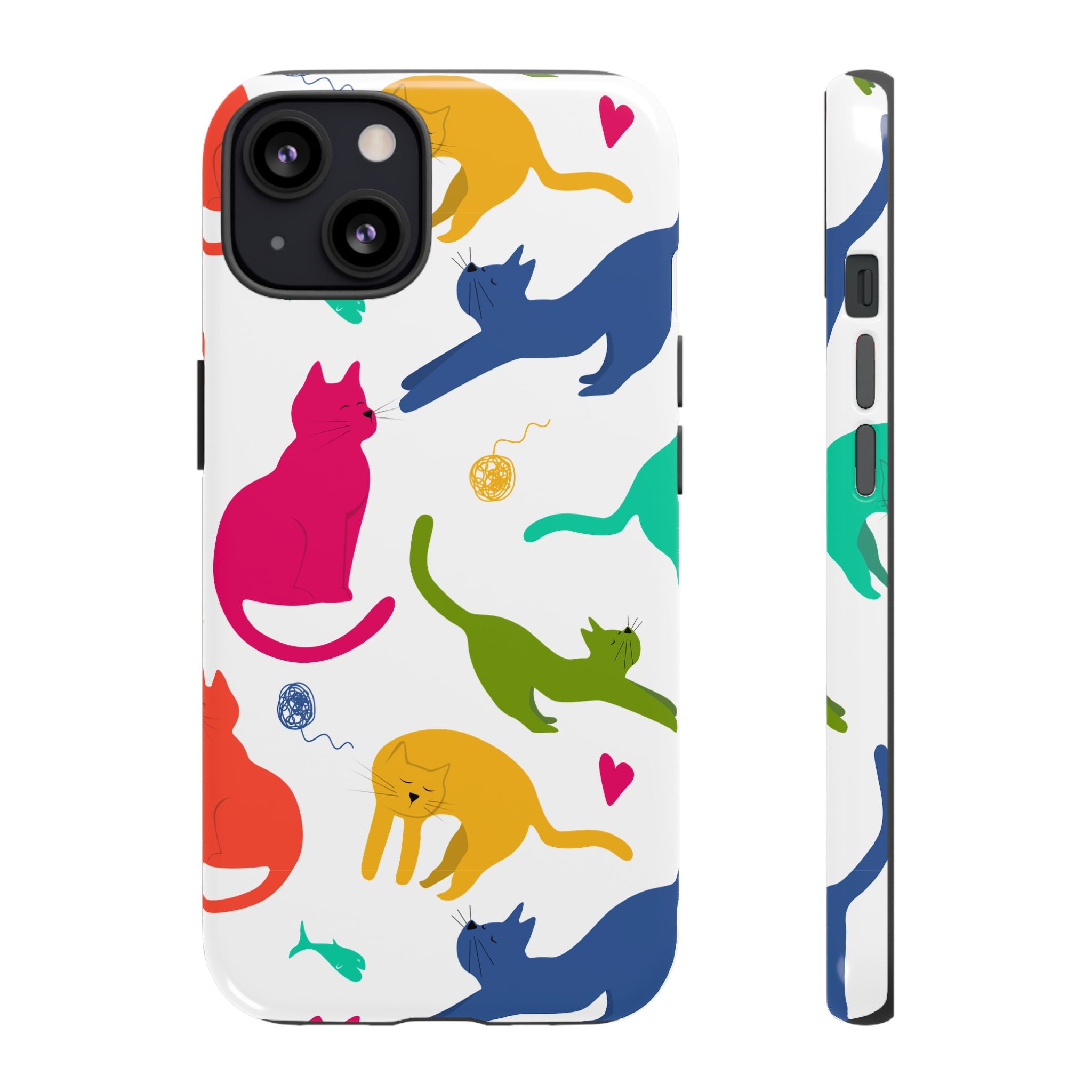 Colorful Cat Phone Case, Fun Pet Lover Gift, Tough Phone Cover, Cute Cat Accessories, Animal Theme Decor