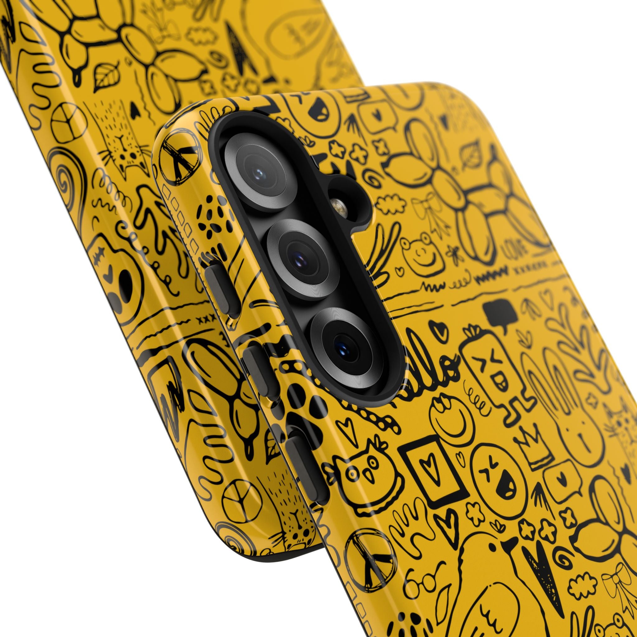 Vibrant Phone Case, Cute Yellow Floral iPhone Cover, Stylish Tough Case, Fun Phone Accessory, Perfect Gift for Teens