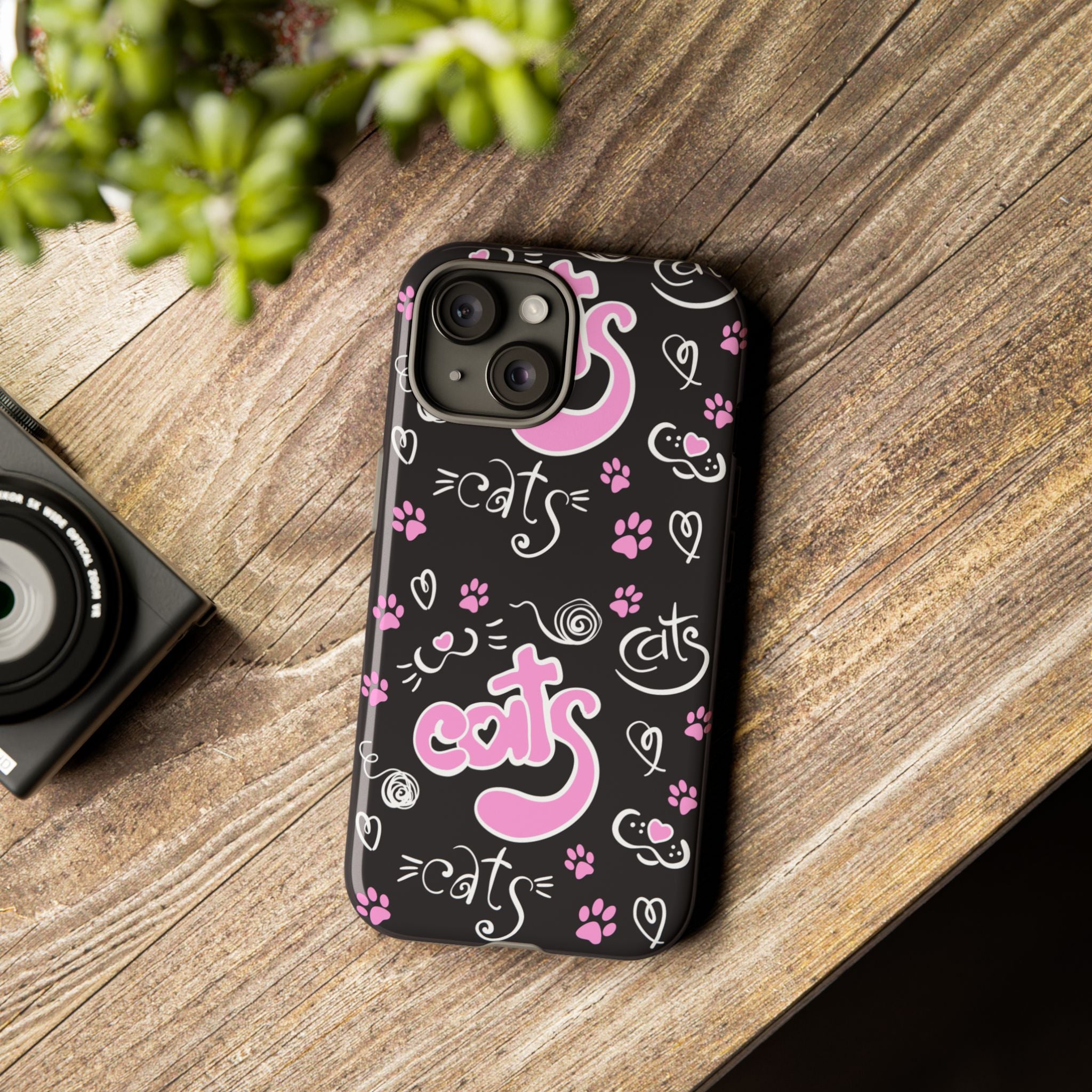 Cute Cat Print Phone Cases, Tough Cases for Cat Lovers, Pet Phone Cover, Gift for Cat Moms, Stylish Phone Accessories