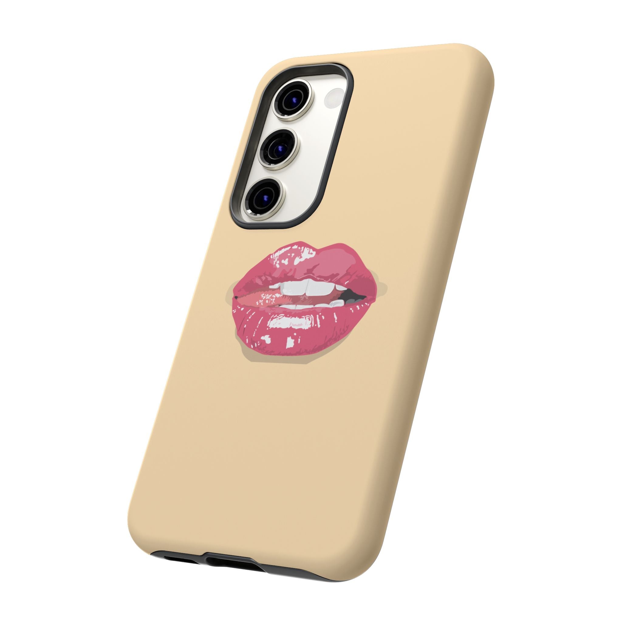 Stylish Phone Case with Lip Print, Trendy Mobile Cover, Fashion Accessory, Gift for Her, Cute Cell Phone Case