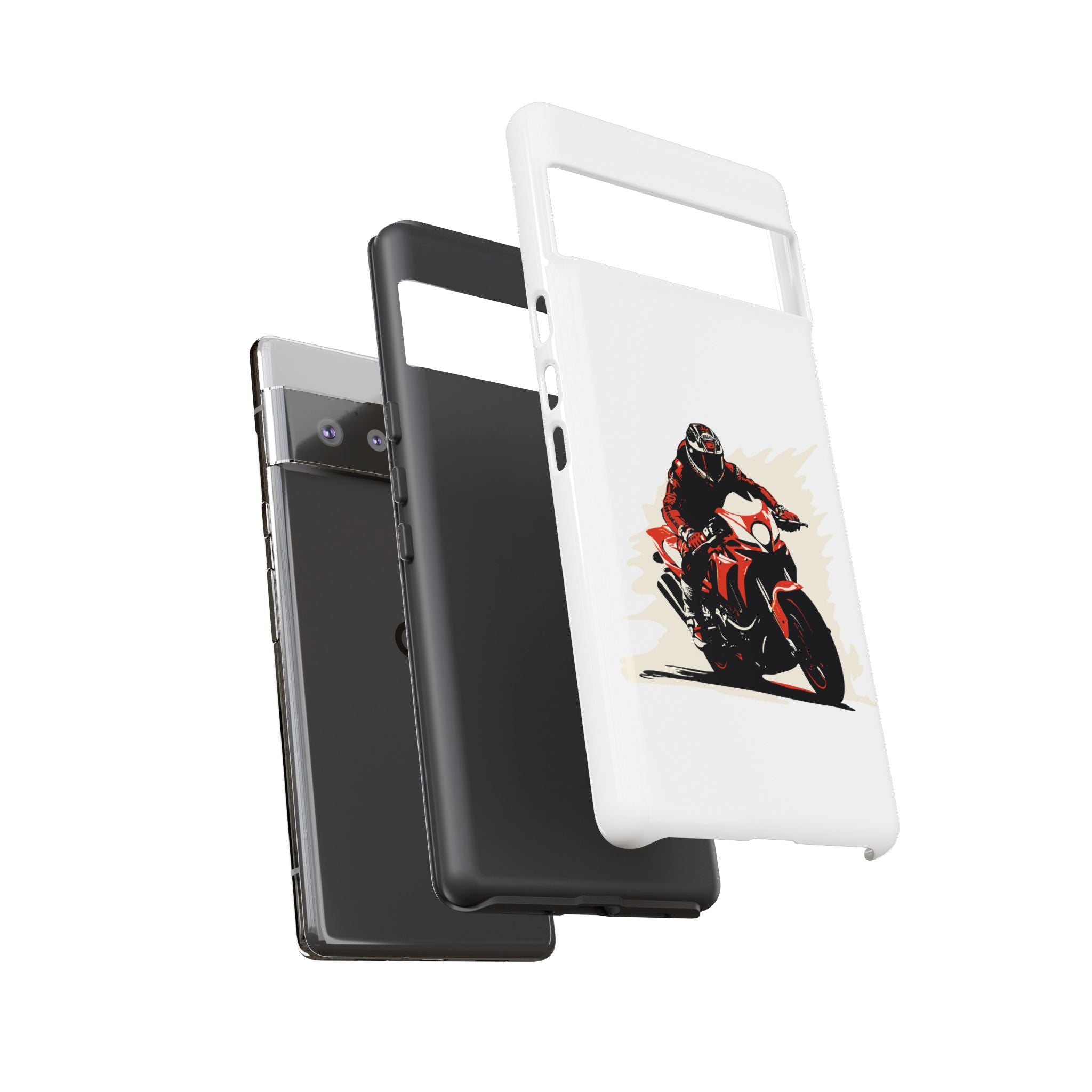 Motorcycle Phone Case, Tough Cases for Riders, Biker Accessory, Gifts for Motorcyclists, Red Bike Design