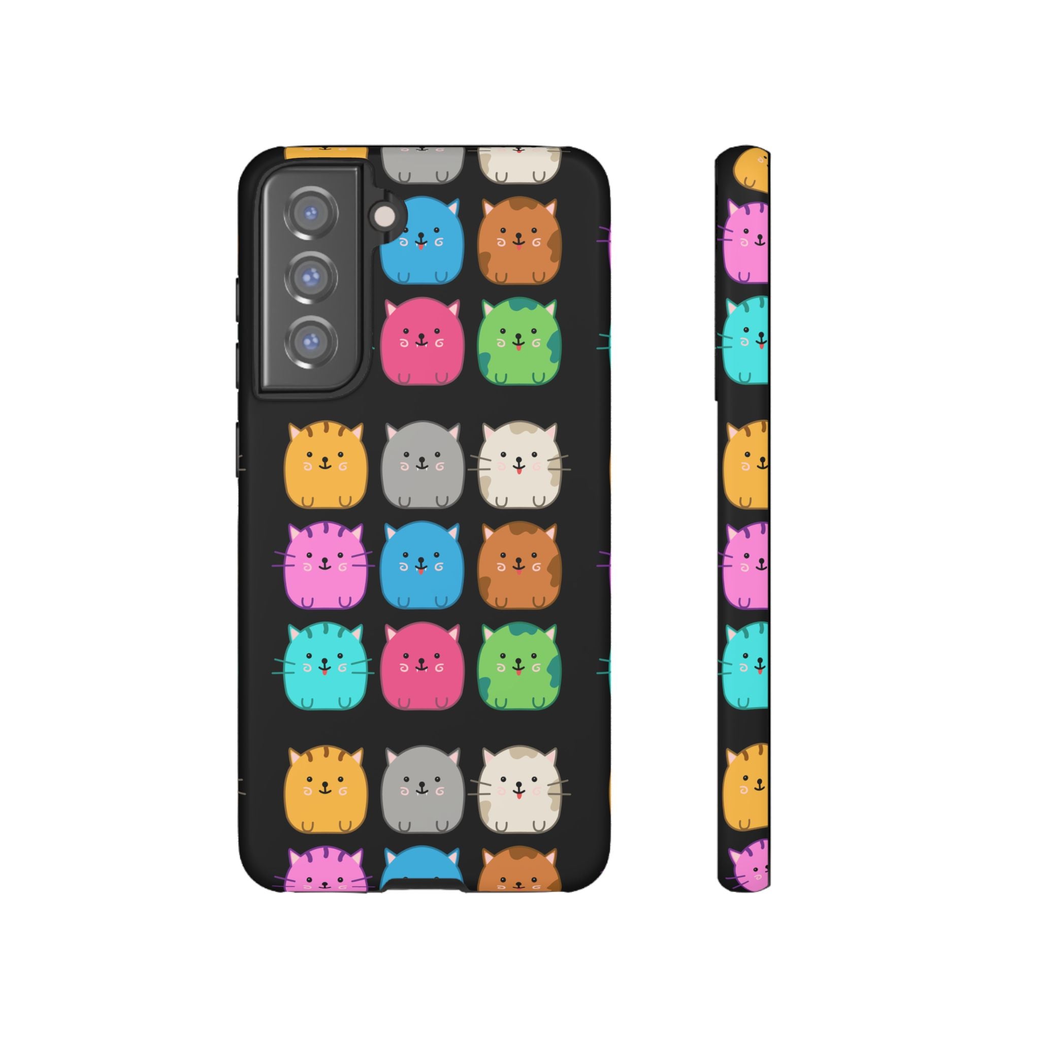 Cute Cat Phone Case, Kawaii Animal Lover Gift, Tough Phone Cover for Kids and Adults, Fun Cat Designs for Birthdays, Pet Lovers