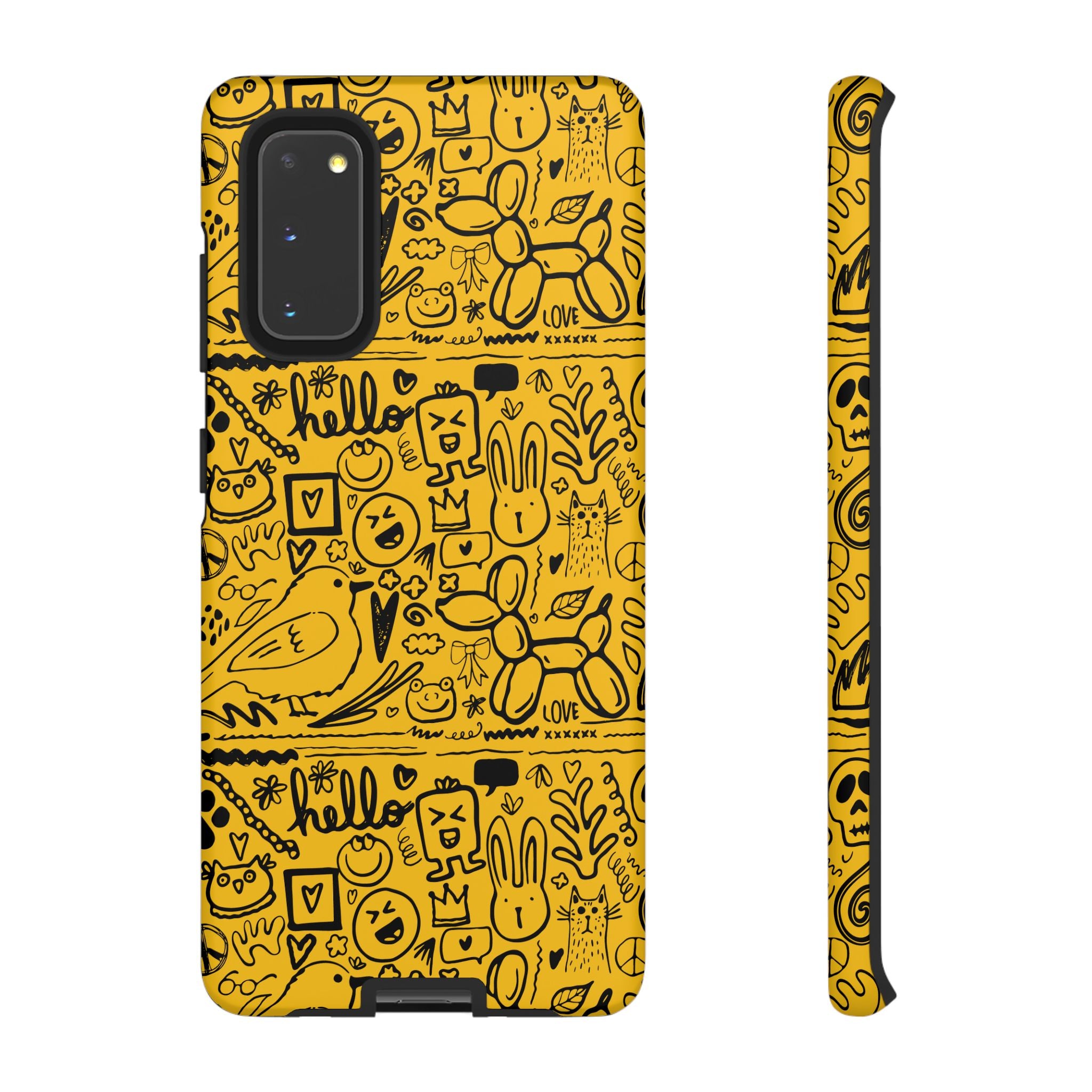 Vibrant Phone Case, Cute Yellow Floral iPhone Cover, Stylish Tough Case, Fun Phone Accessory, Perfect Gift for Teens