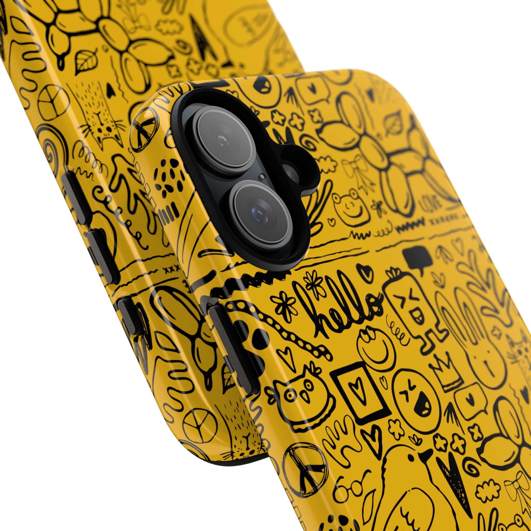 Vibrant Phone Case, Cute Yellow Floral iPhone Cover, Stylish Tough Case, Fun Phone Accessory, Perfect Gift for Teens