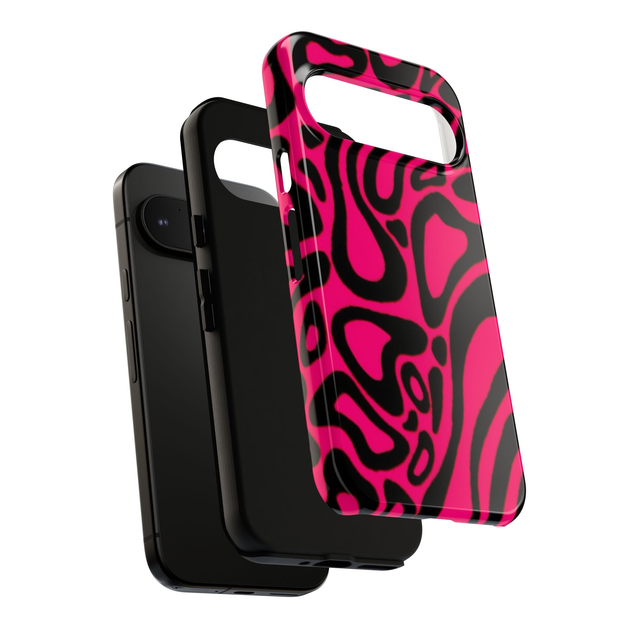Bold Pink Patterned Phone Case, Stylish Tough Case, Trendy Accessory, Gift for Her, Tech Protection