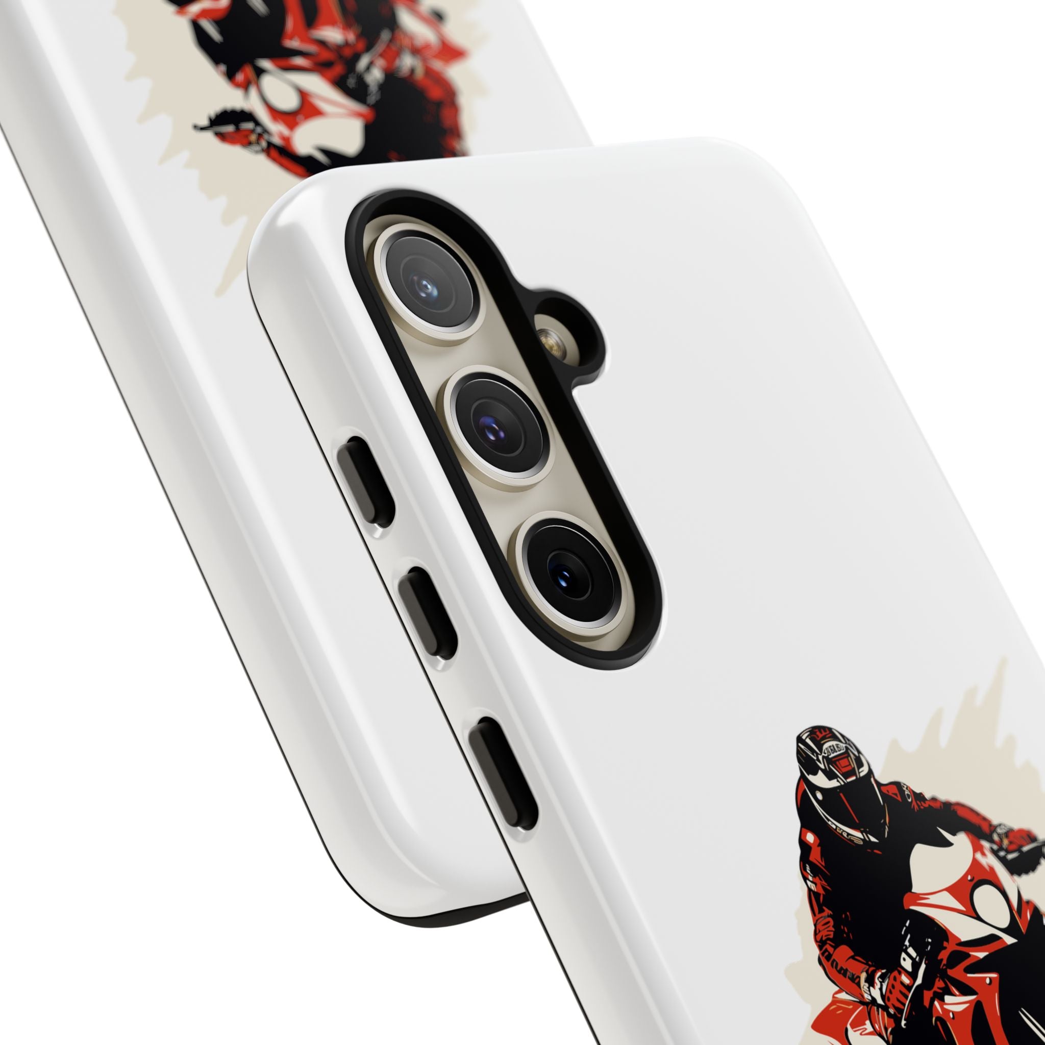 Motorcycle Phone Case, Tough Cases for Riders, Biker Accessory, Gifts for Motorcyclists, Red Bike Design