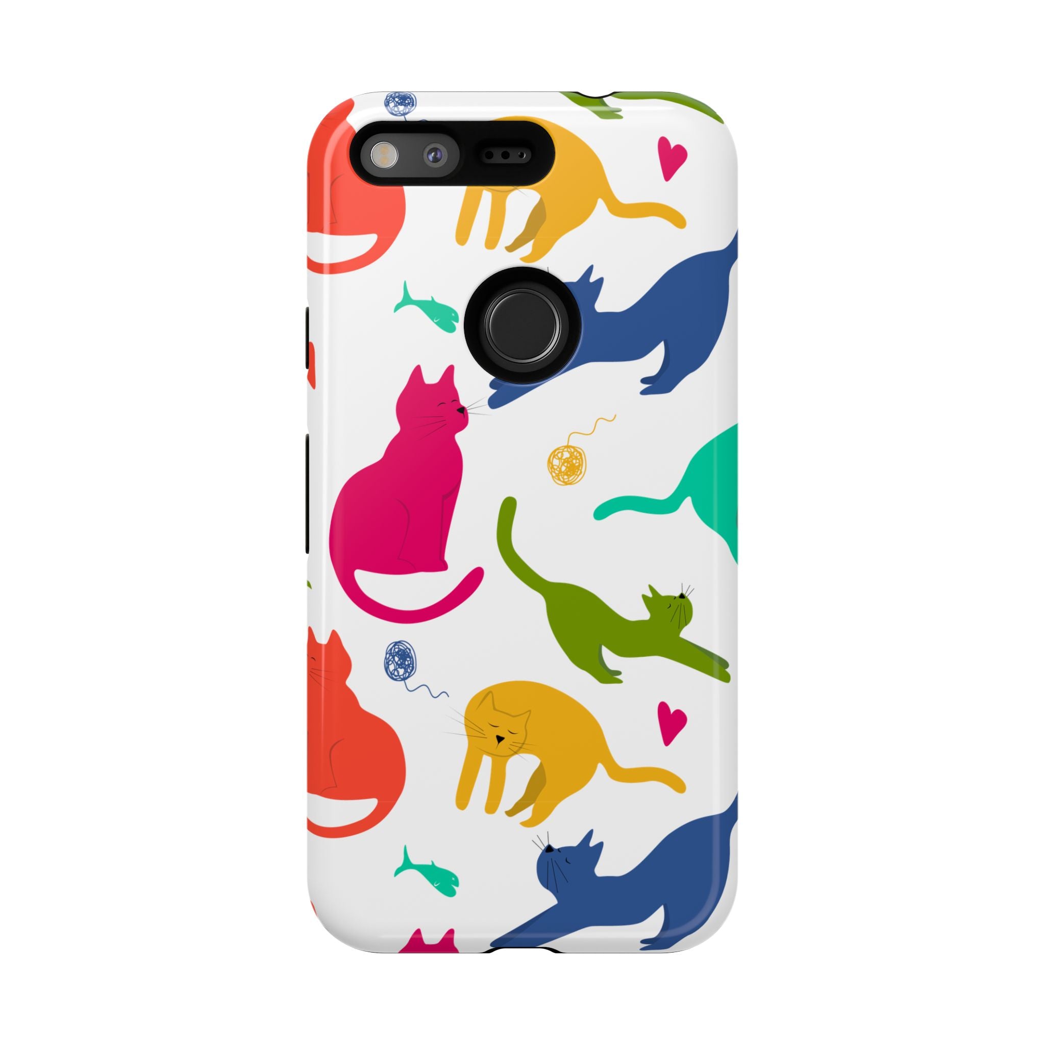 Colorful Cat Phone Case, Fun Pet Lover Gift, Tough Phone Cover, Cute Cat Accessories, Animal Theme Decor