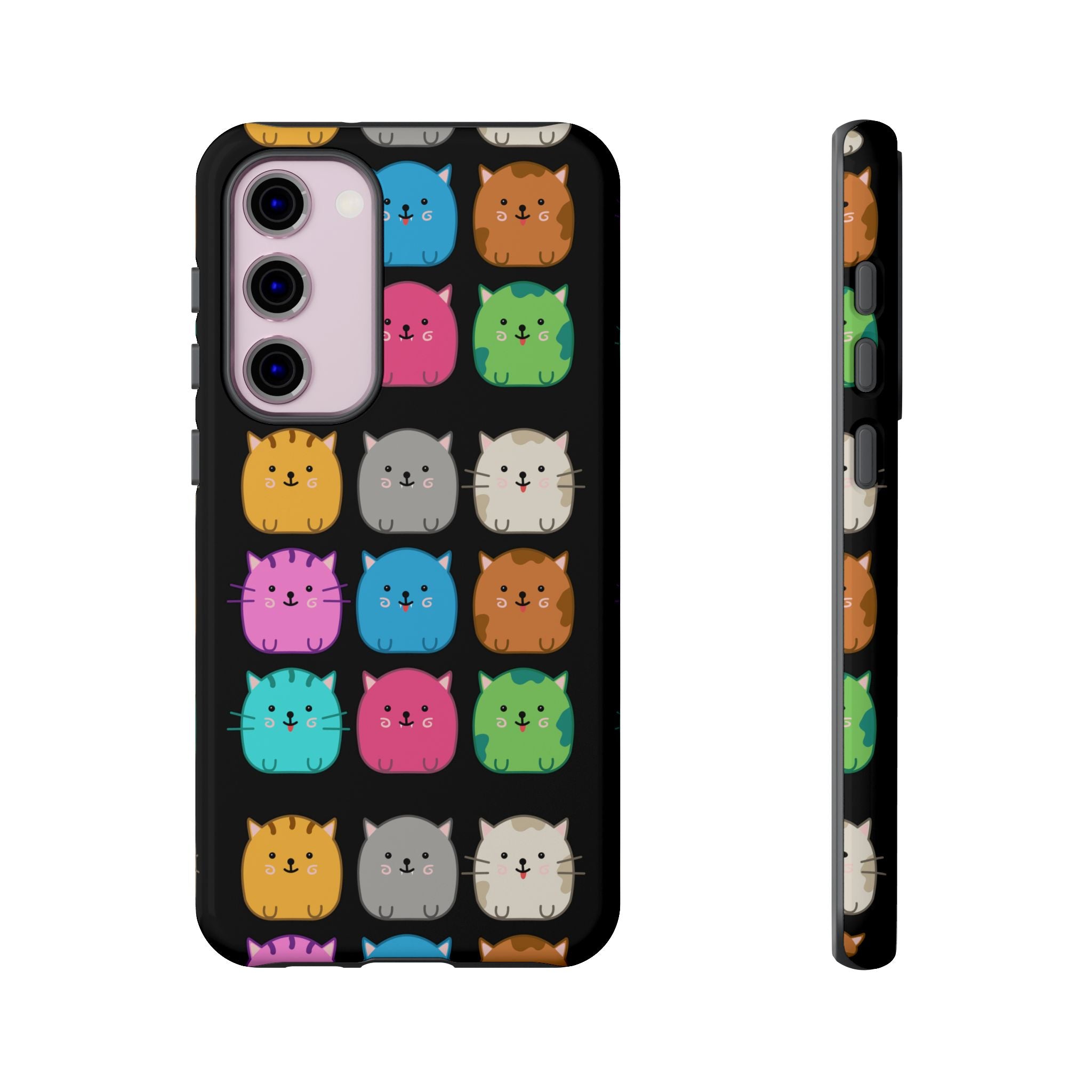 Cute Cat Phone Case, Kawaii Animal Lover Gift, Tough Phone Cover for Kids and Adults, Fun Cat Designs for Birthdays, Pet Lovers