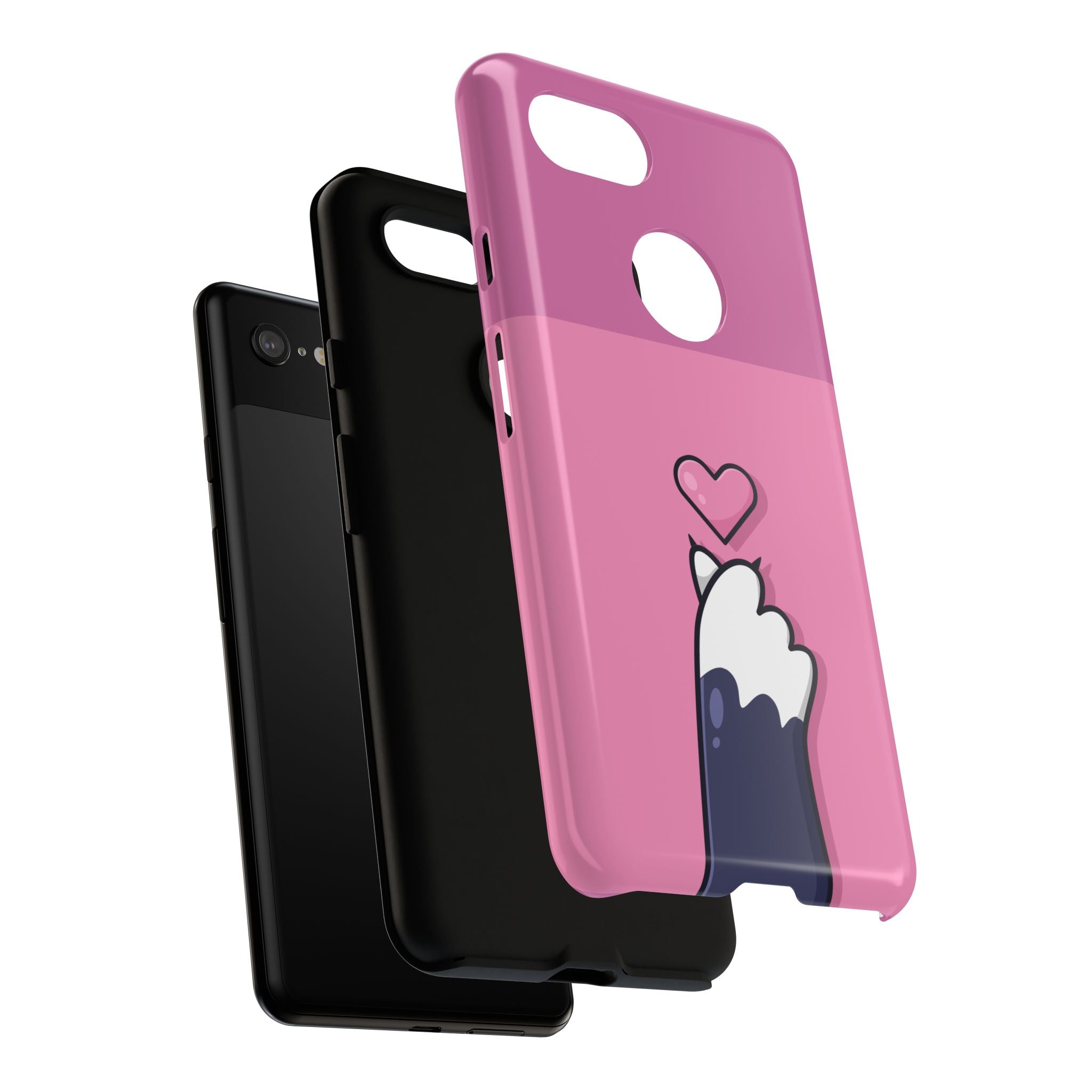 Cute Cat Paw Phone Case, Playful Pet Lover Gift, Animal Print Phone Cover, Heart Design Case, Fun Feminine Case, Kawaii Style