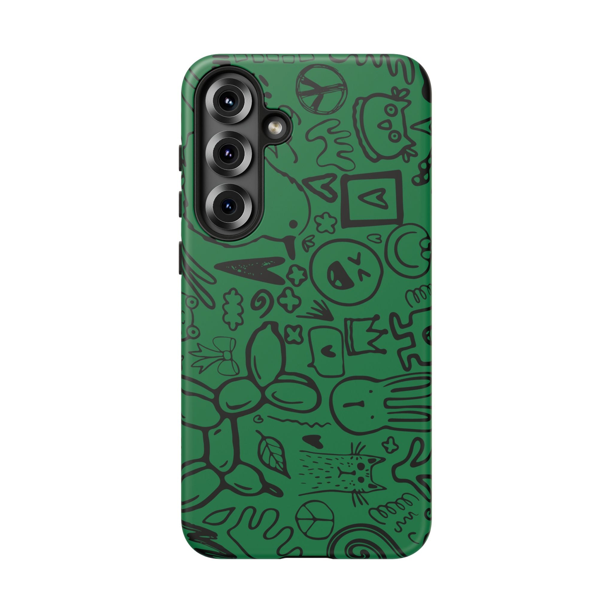 Playful Phone Case, Vibrant Green Tough Case, Quirky Graphic Design, Unique Gift for Kids, Fun Accessories, Christmas, Birthday