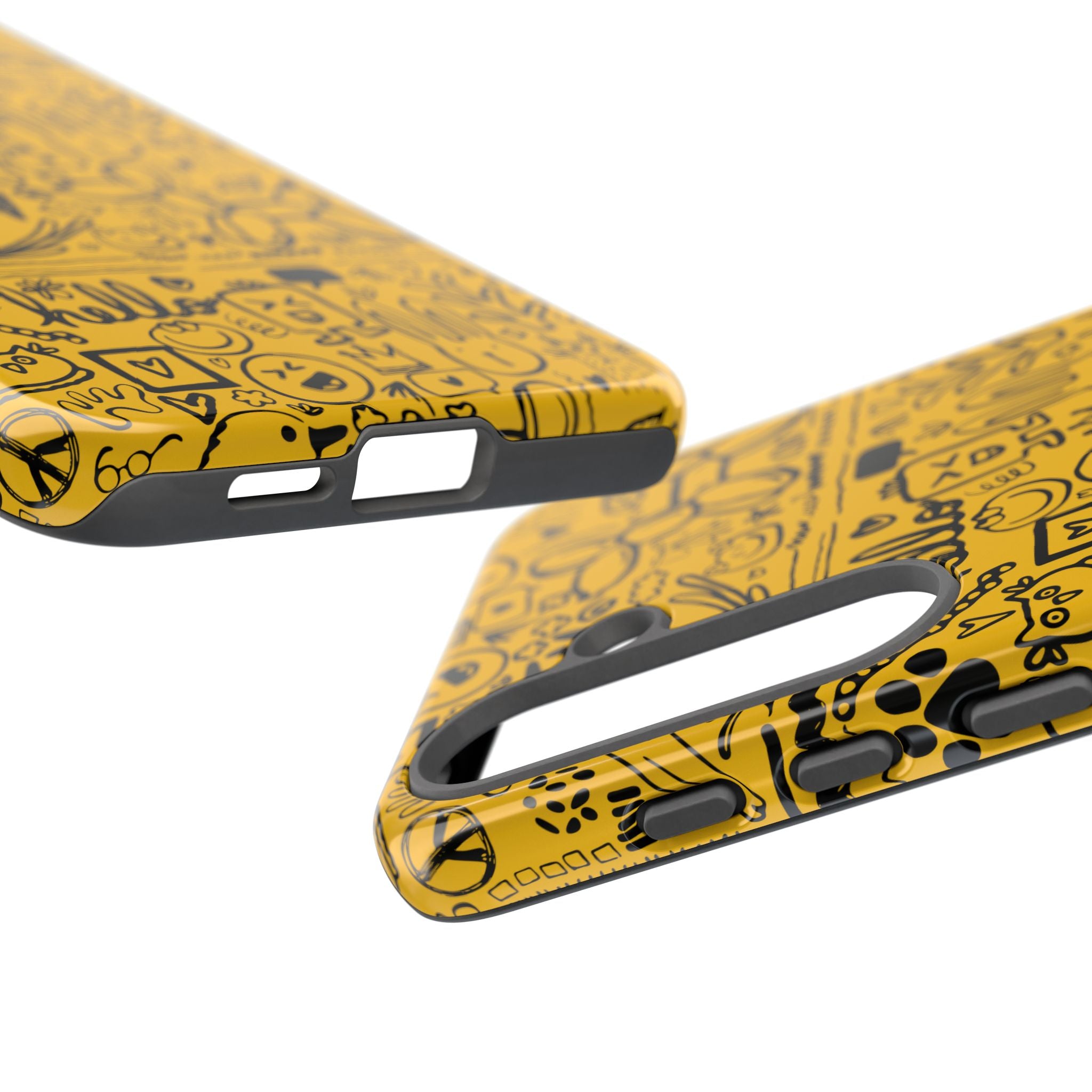 Vibrant Phone Case, Cute Yellow Floral iPhone Cover, Stylish Tough Case, Fun Phone Accessory, Perfect Gift for Teens