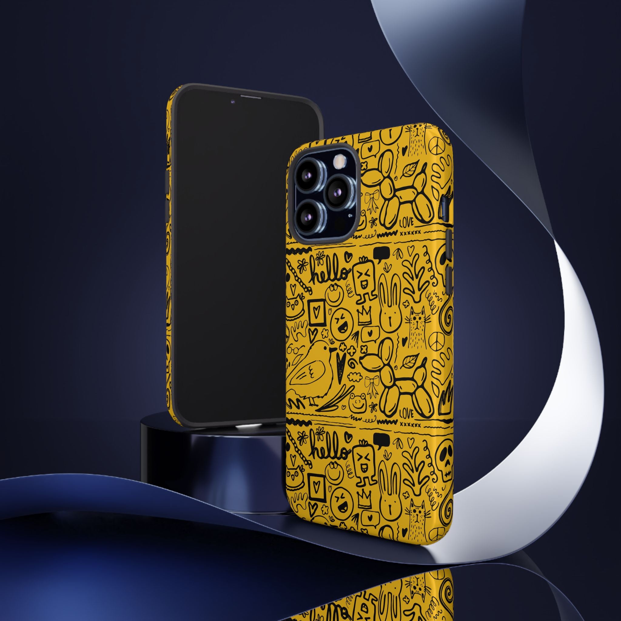 Vibrant Phone Case, Cute Yellow Floral iPhone Cover, Stylish Tough Case, Fun Phone Accessory, Perfect Gift for Teens