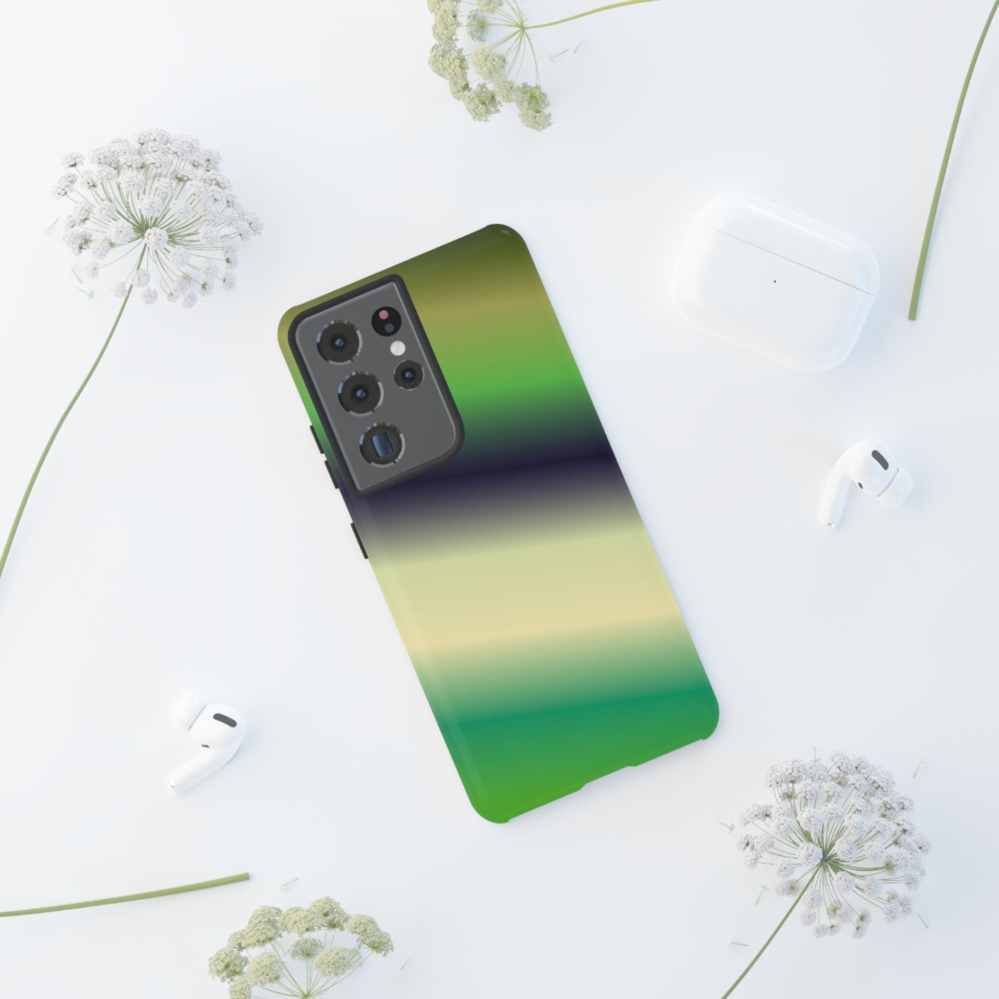 Gradient Phone Case - Tough Cases, Unique Cell Phone Cover, Stylish Tech Accessories, Green and Black Gradient, Perfect Gift