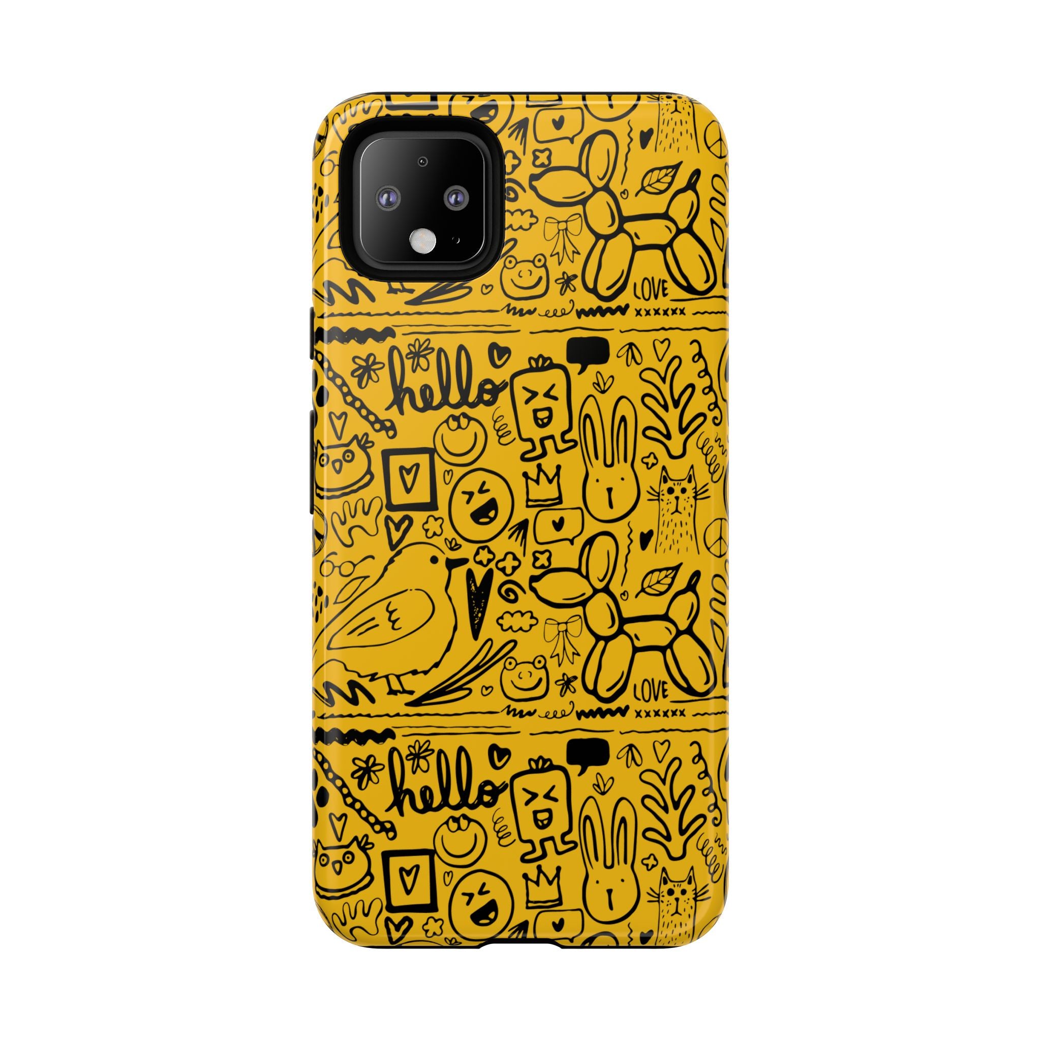 Vibrant Phone Case, Cute Yellow Floral iPhone Cover, Stylish Tough Case, Fun Phone Accessory, Perfect Gift for Teens
