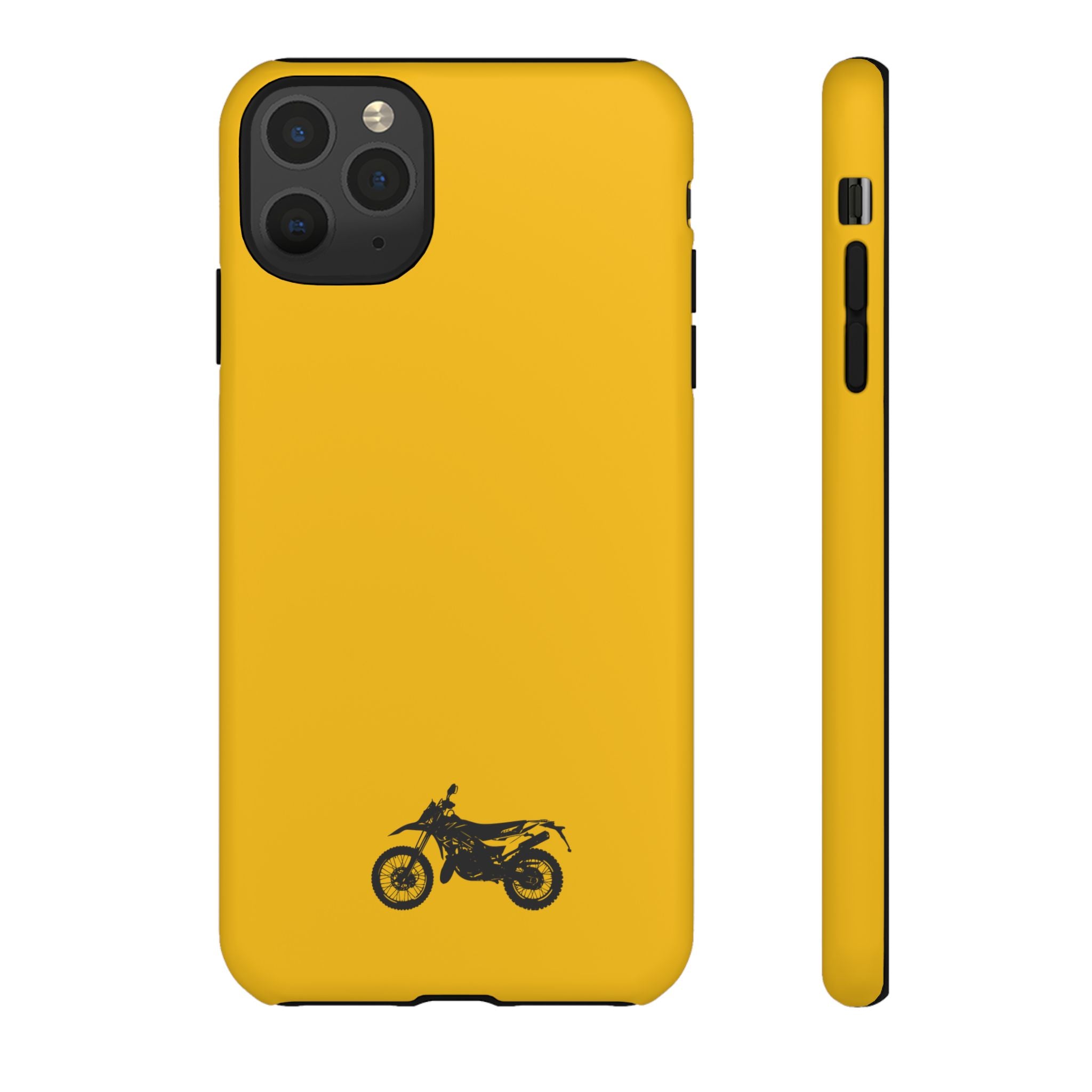 Motorcycle Phone Case, Tough Phone Cover, Gift for Bikers, Durable Tech Accessory, Yellow Motorcycle Design