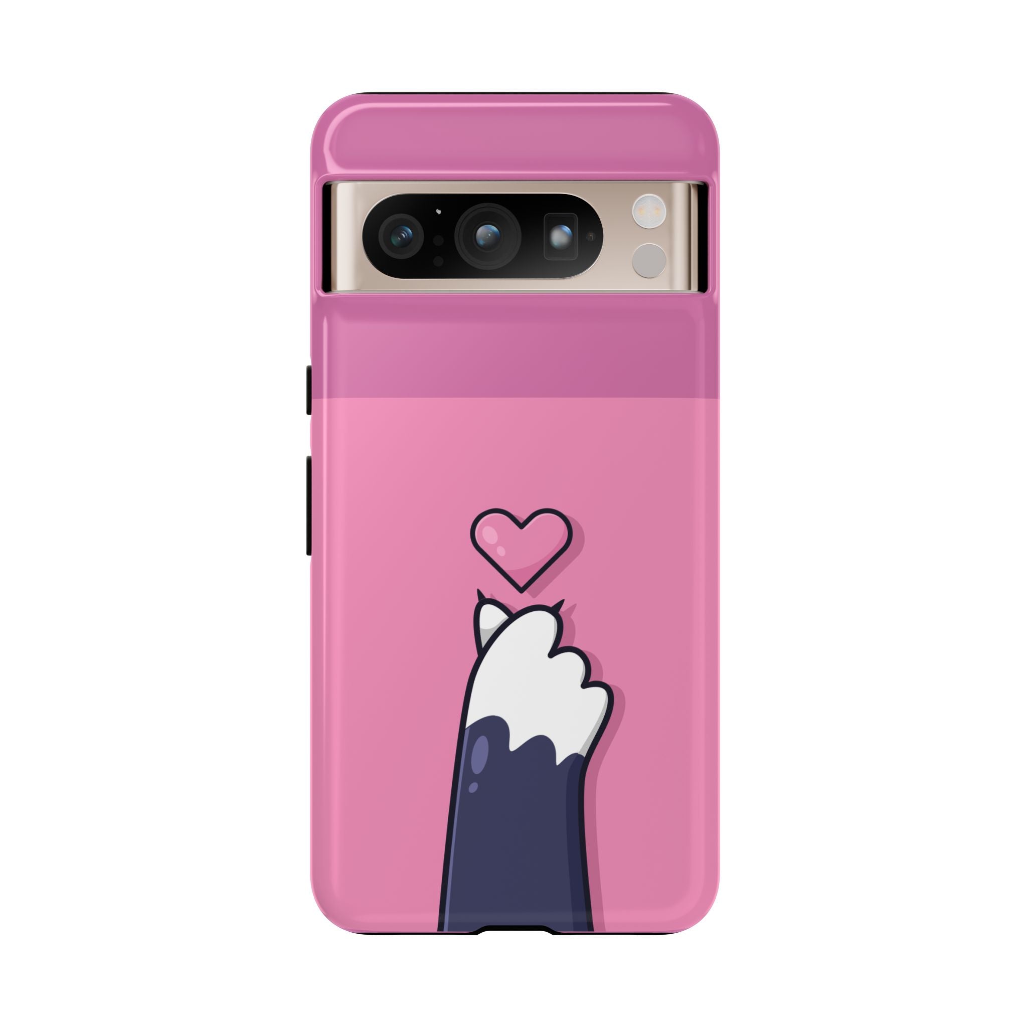 Cute Cat Paw Phone Case, Playful Pet Lover Gift, Animal Print Phone Cover, Heart Design Case, Fun Feminine Case, Kawaii Style