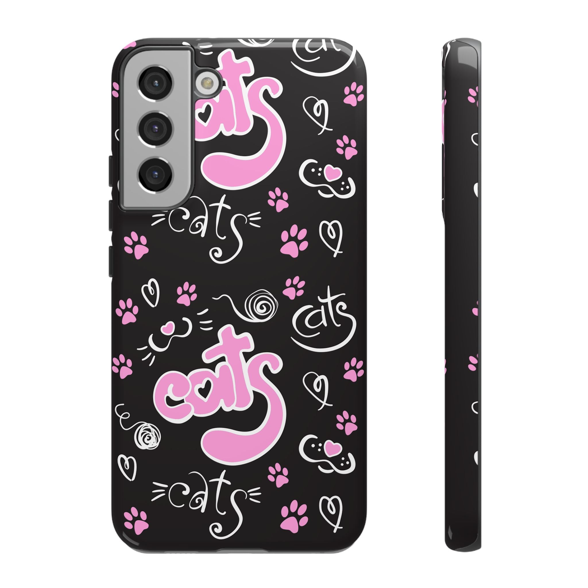 Cute Cat Print Phone Cases, Tough Cases for Cat Lovers, Pet Phone Cover, Gift for Cat Moms, Stylish Phone Accessories