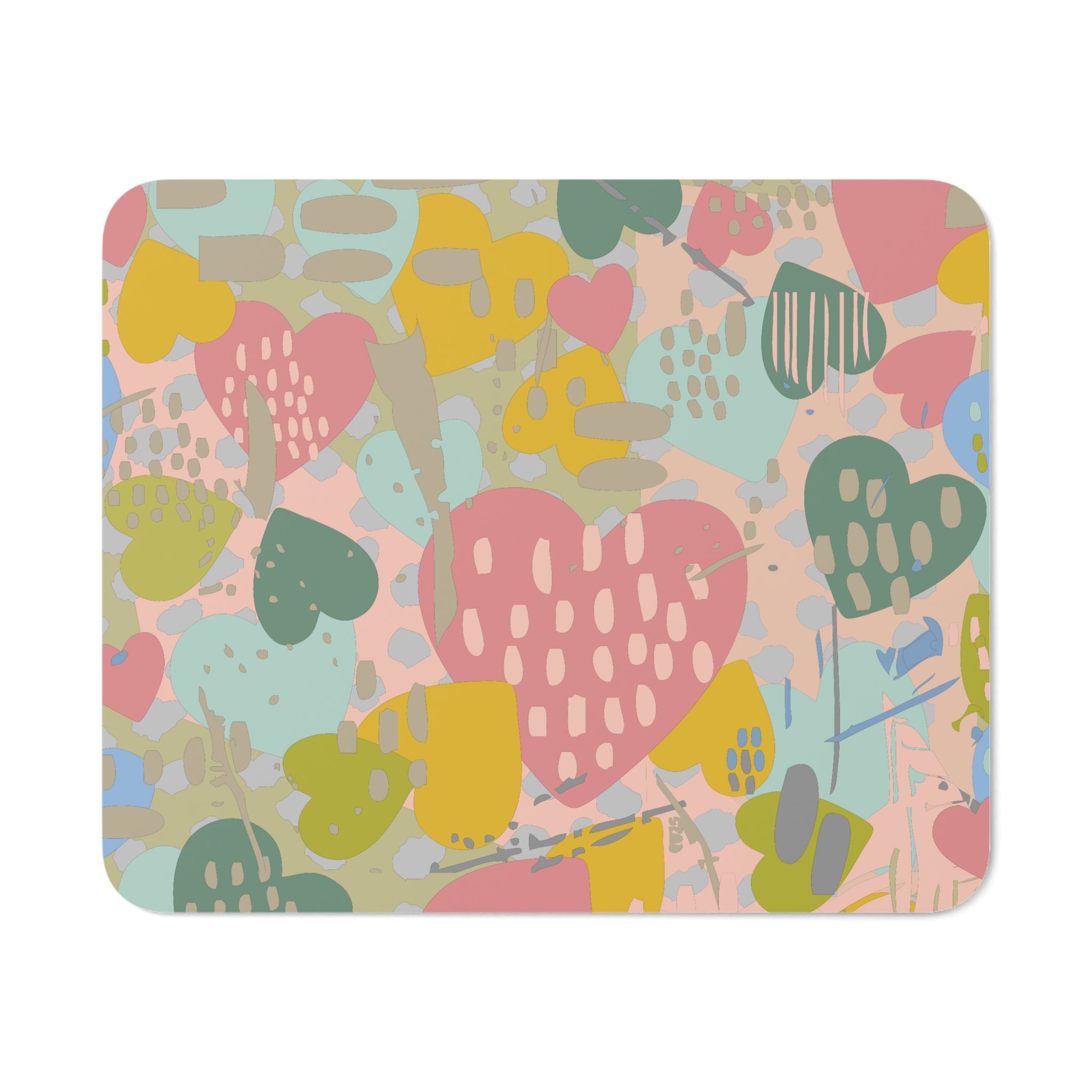 Colorful Heart Desk Mouse Pad, Cute Office Decor, Gift for Gamer, Student, or Work Desk, Valentine's Day, Love Theme, Inspirational