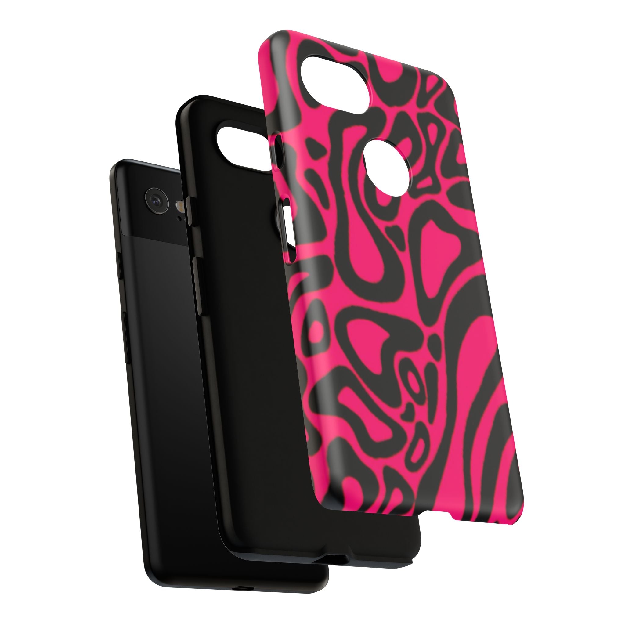 Bold Pink Patterned Phone Case, Stylish Tough Case, Trendy Accessory, Gift for Her, Tech Protection