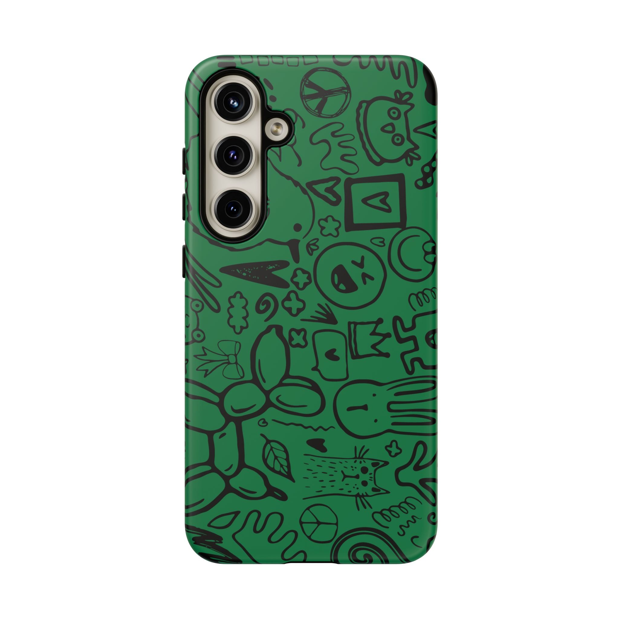 Playful Phone Case, Vibrant Green Tough Case, Quirky Graphic Design, Unique Gift for Kids, Fun Accessories, Christmas, Birthday
