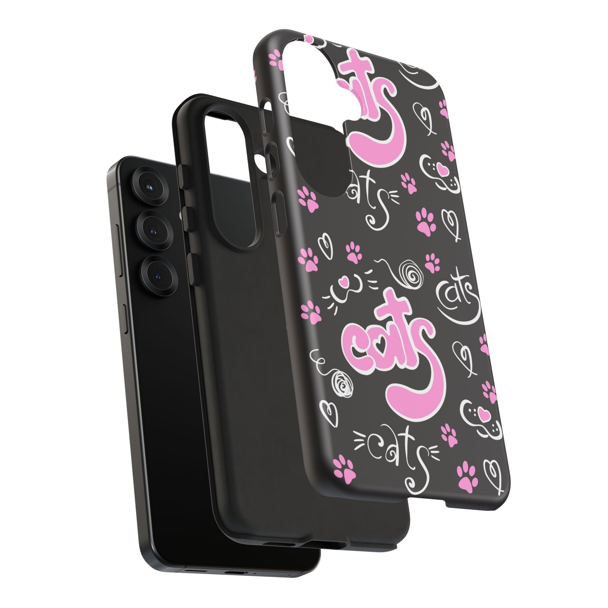 Cute Cat Print Phone Cases, Tough Cases for Cat Lovers, Pet Phone Cover, Gift for Cat Moms, Stylish Phone Accessories