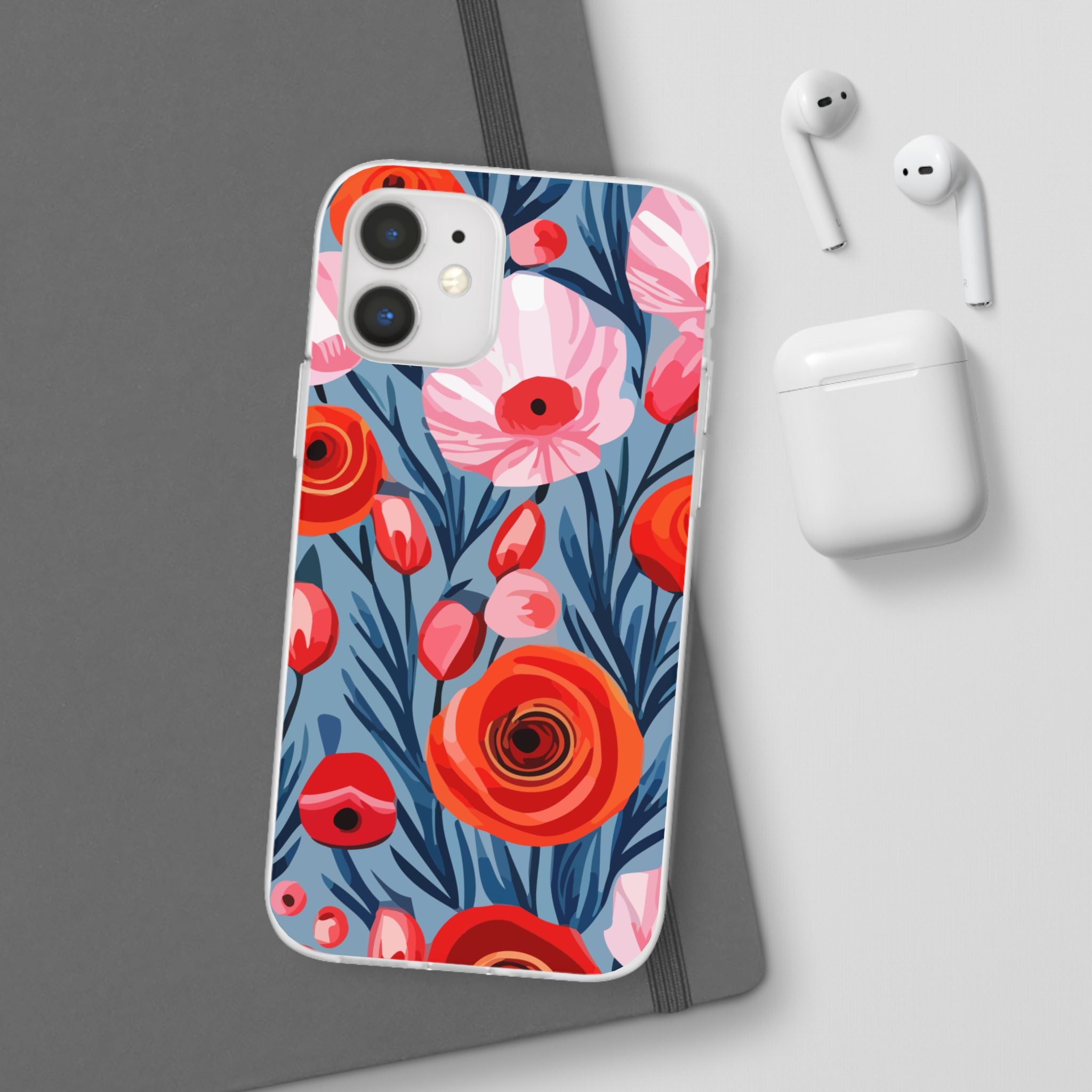 Beautiful Floral Flexi Cases for Phone, Stylish Protective Cover, Gift for Her, Phone Accessories, Floral Design