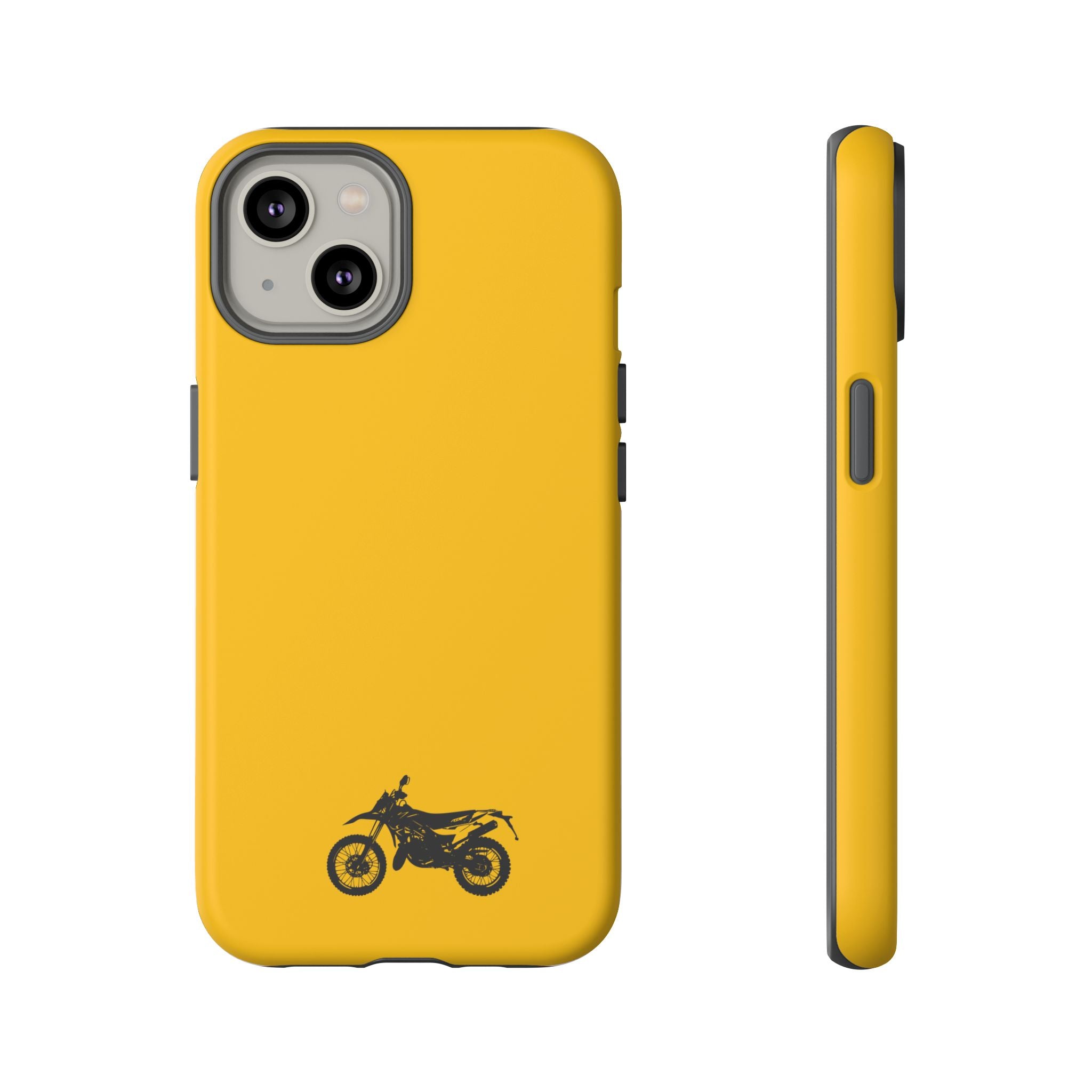 Motorcycle Phone Case, Tough Phone Cover, Gift for Bikers, Durable Tech Accessory, Yellow Motorcycle Design