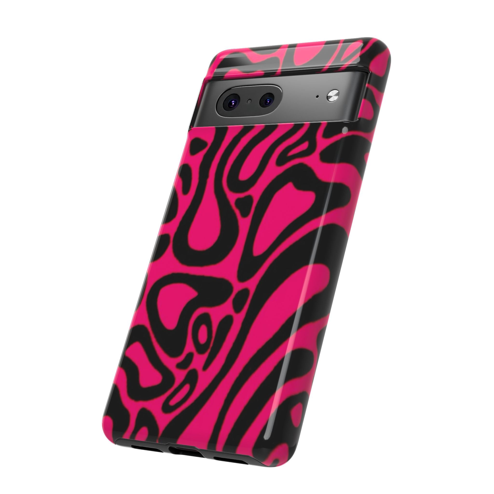 Bold Pink Patterned Phone Case, Stylish Tough Case, Trendy Accessory, Gift for Her, Tech Protection