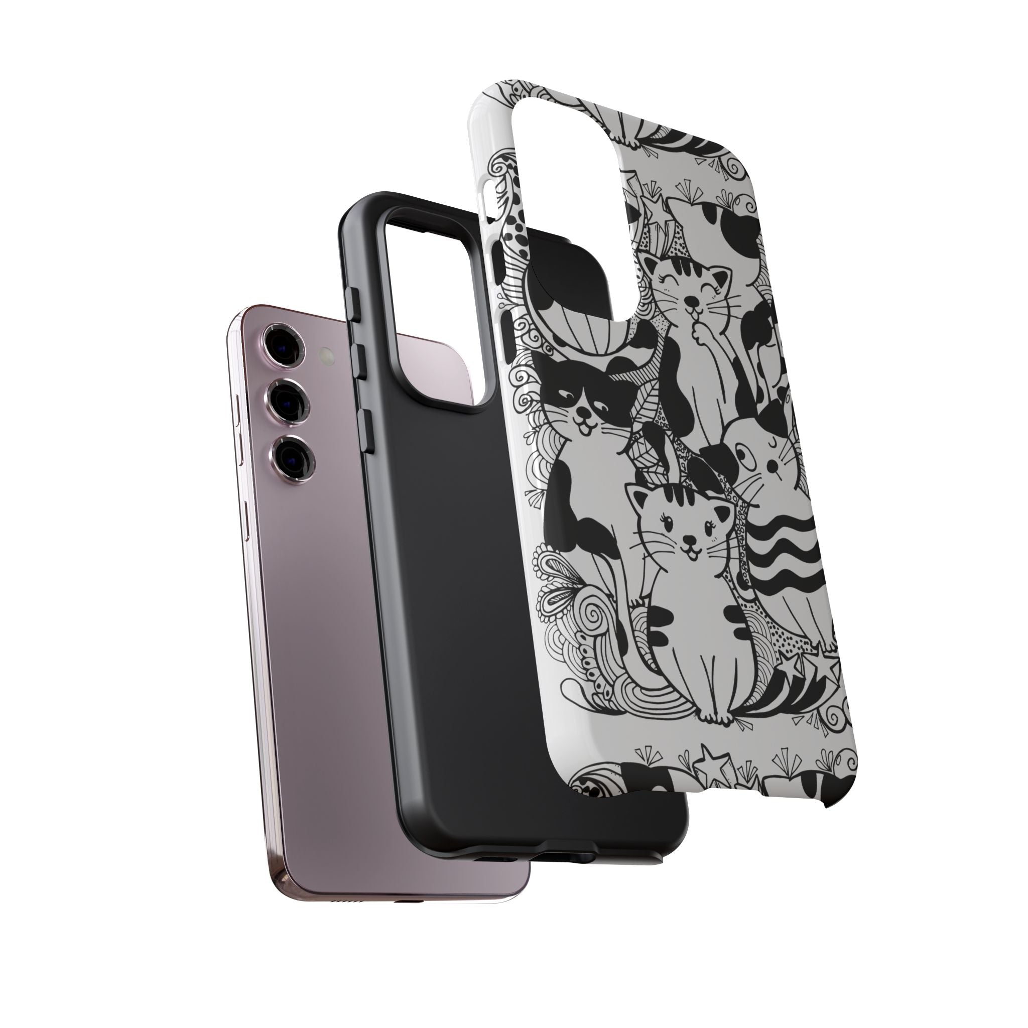 Cat-Themed Phone Case, Cute Cat Art, Pet Lover Gift, Birthday Present, Unique Cat Decor, Fun Tech Accessories, Animal Lover Case