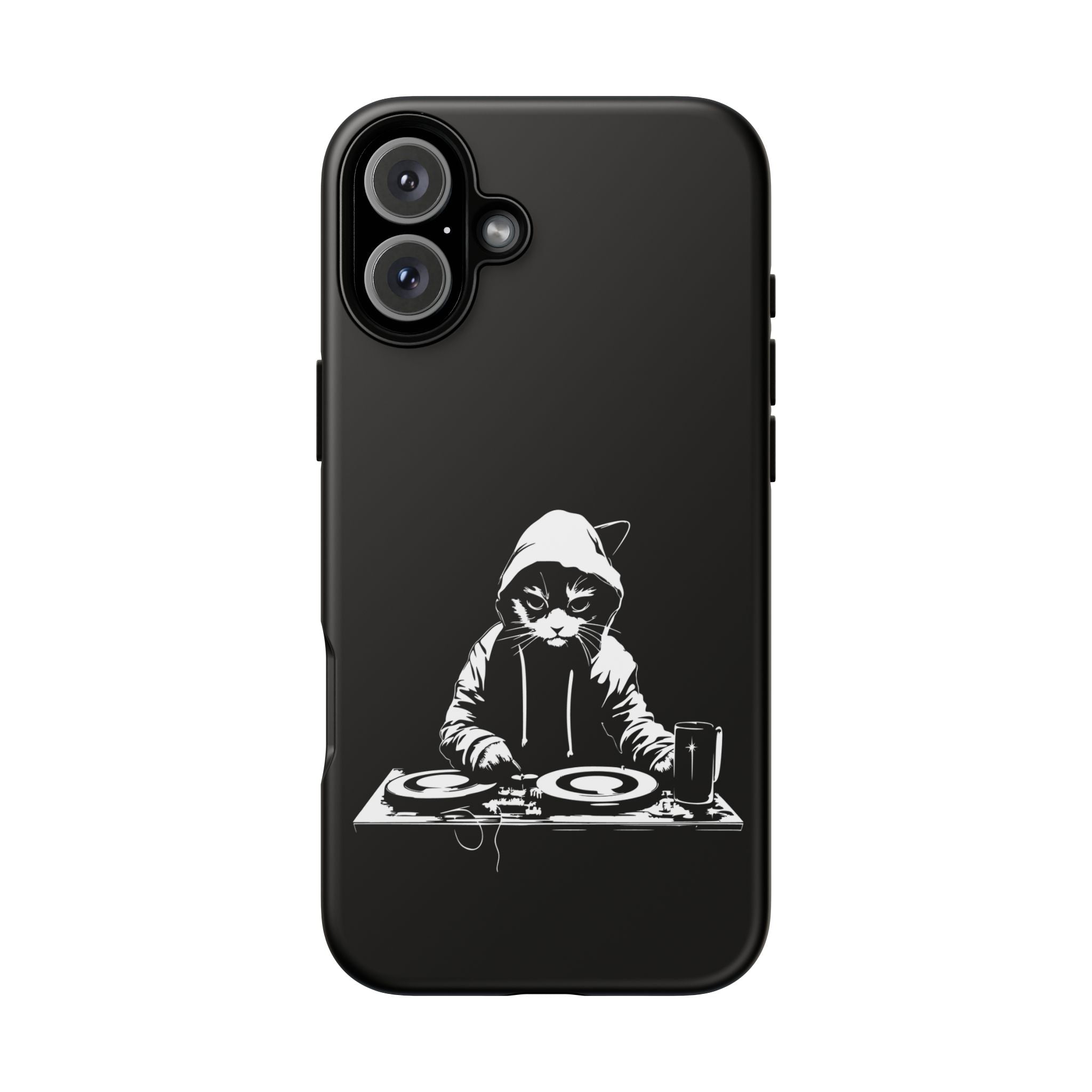 DJ Cat Phone Case, Tough Phone Cover, Pet Lover Gift, Music Enthusiast Accessory, Cute Cat Decor, Unique Case Design