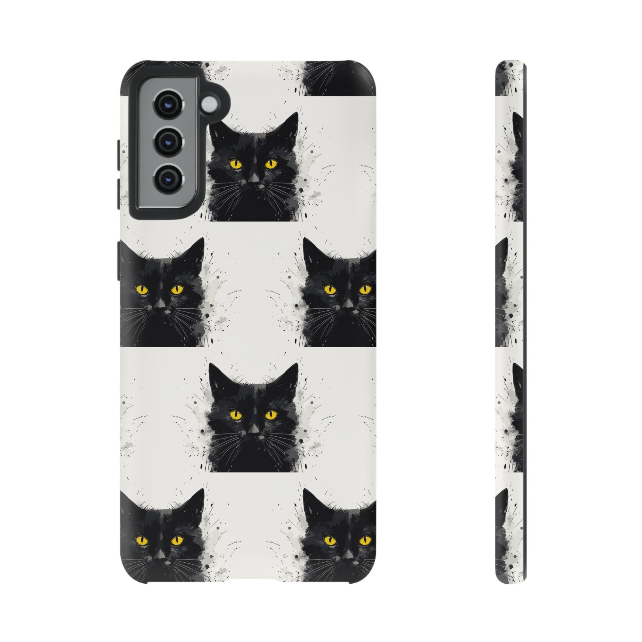 Black Cat Phone Case, Tough Cases, Cat Lover Gift, Unique Design, Halloween, Animal Accessories, Custom Phone Cover
