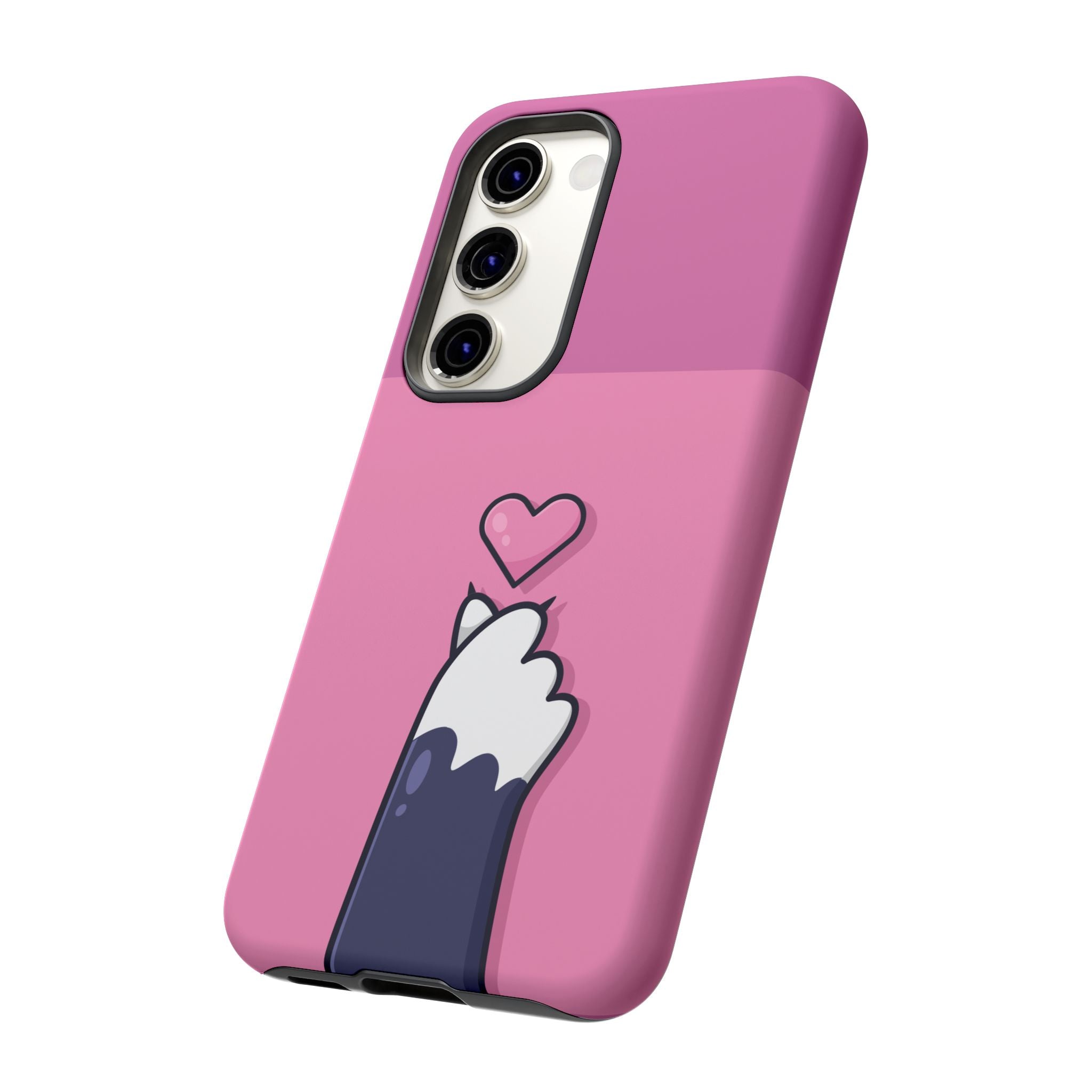 Cute Cat Paw Phone Case, Playful Pet Lover Gift, Animal Print Phone Cover, Heart Design Case, Fun Feminine Case, Kawaii Style