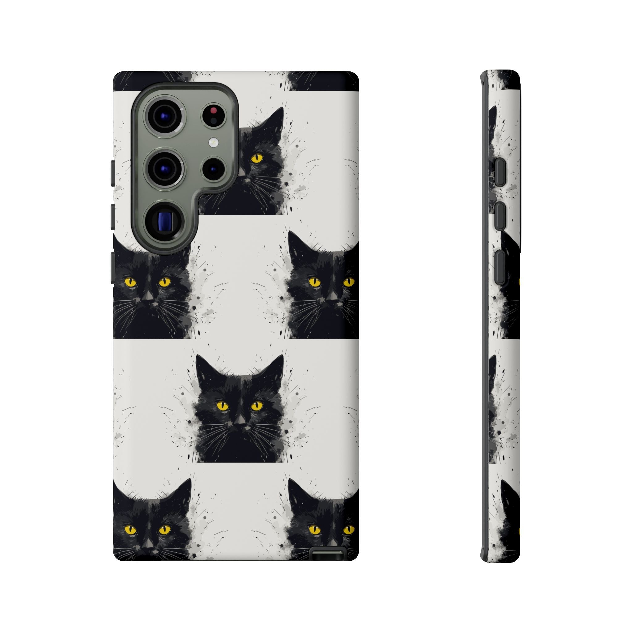 Black Cat Phone Case, Tough Cases, Cat Lover Gift, Unique Design, Halloween, Animal Accessories, Custom Phone Cover