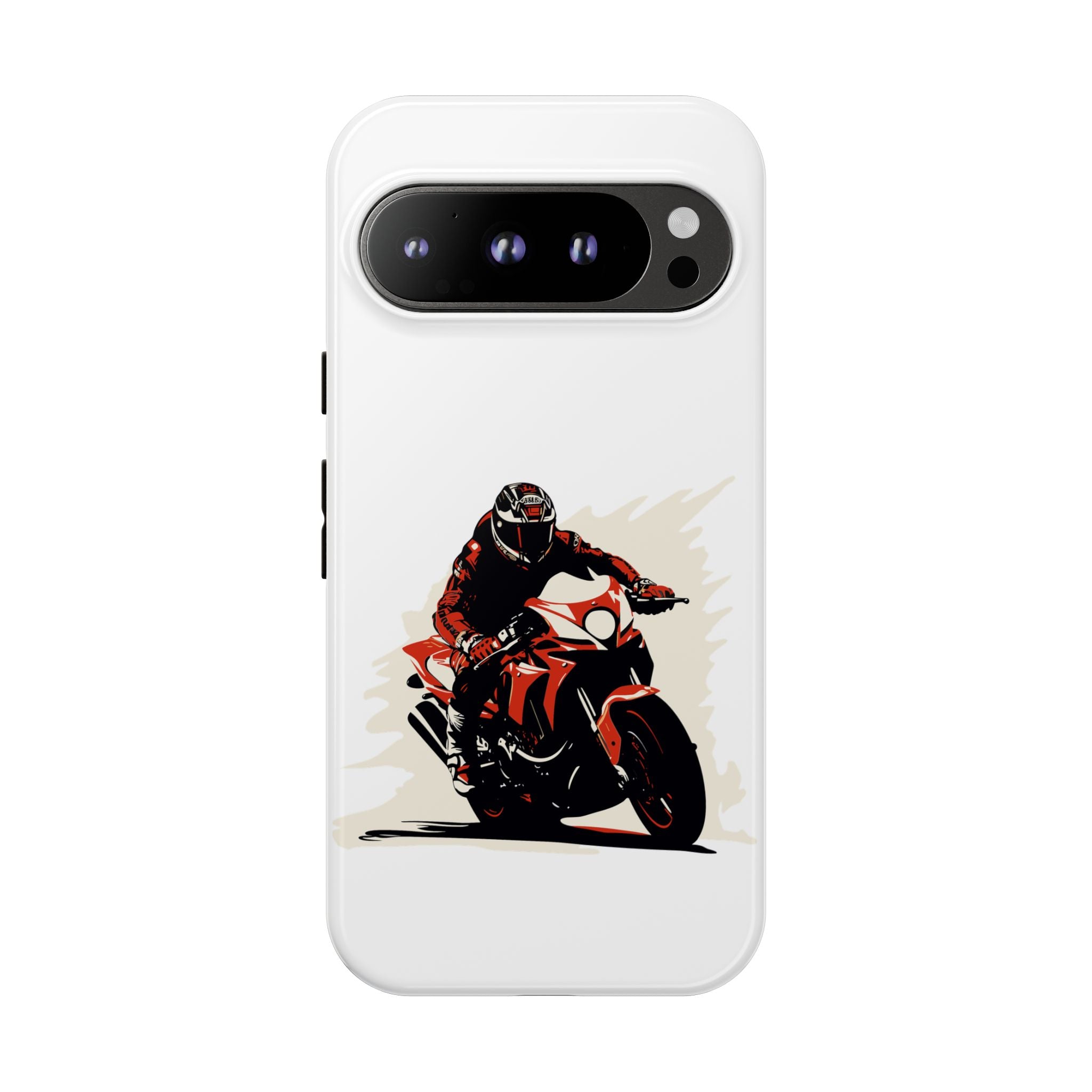 Motorcycle Phone Case, Tough Cases for Riders, Biker Accessory, Gifts for Motorcyclists, Red Bike Design