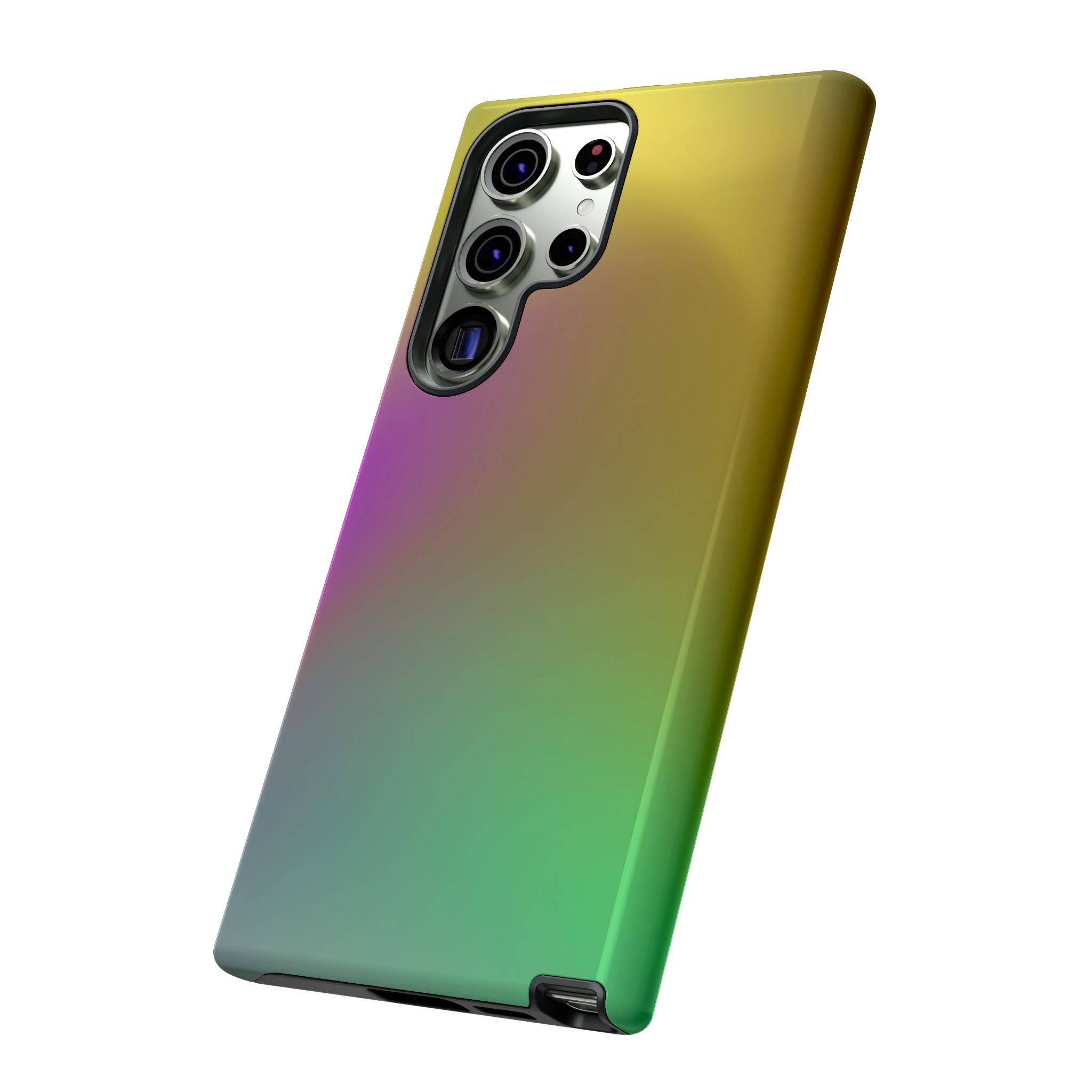 Vibrant Phone Case, Tough Cases, Colorful Phone Cover, Durable Mobile Case, Yellow Green Gradient Design