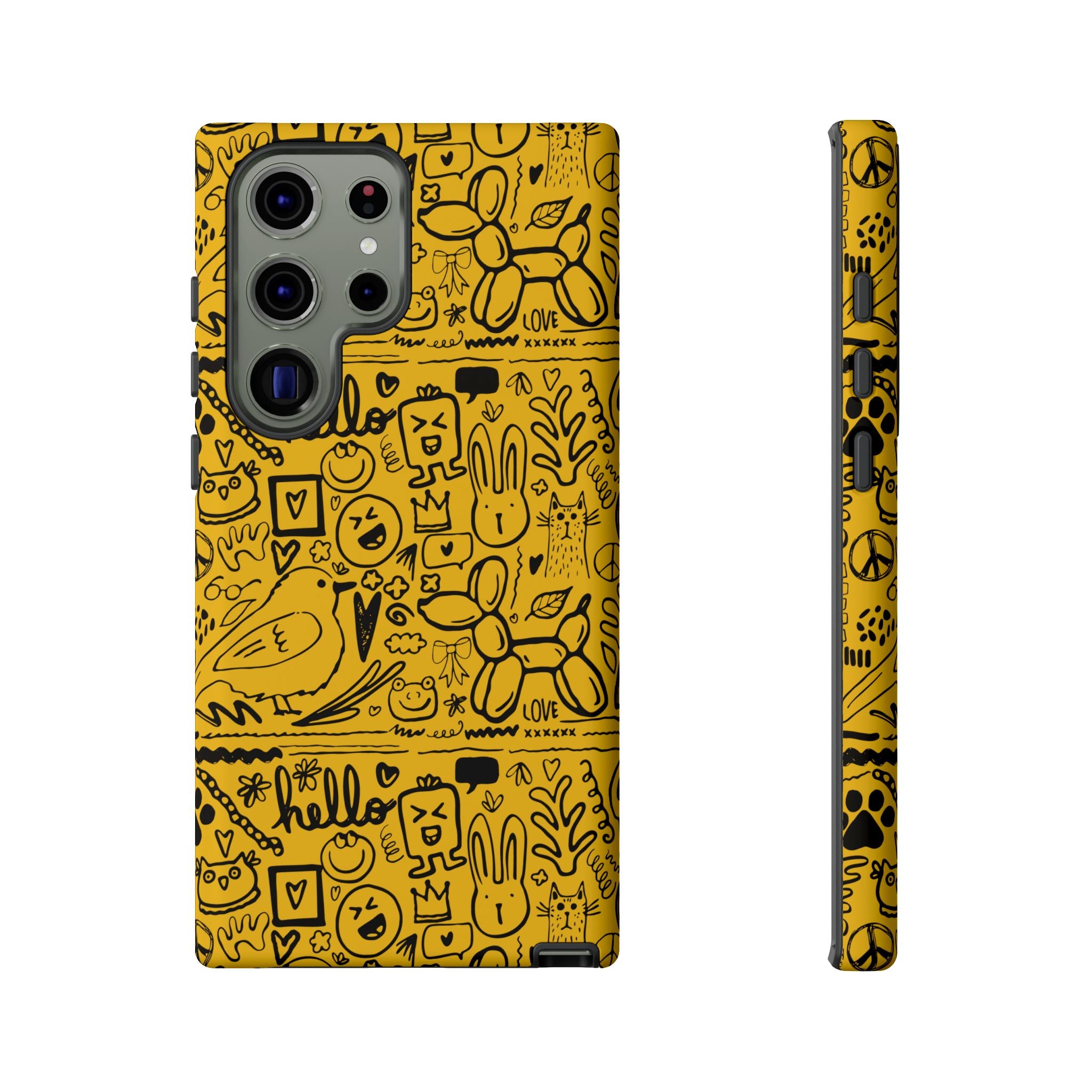 Vibrant Phone Case, Cute Yellow Floral iPhone Cover, Stylish Tough Case, Fun Phone Accessory, Perfect Gift for Teens