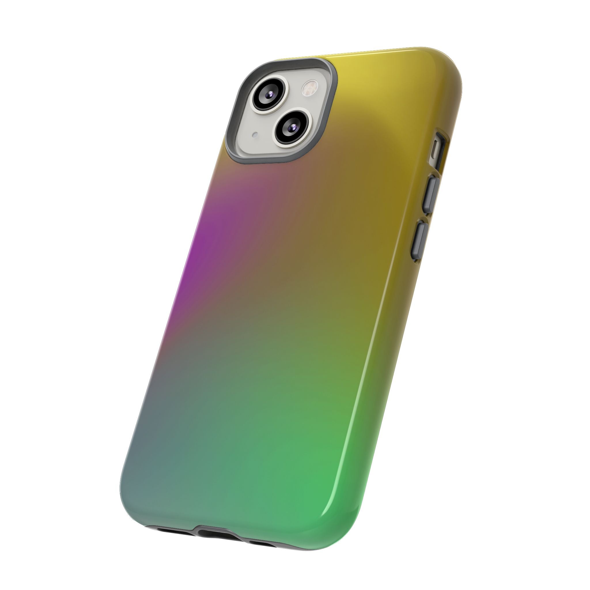 Vibrant Phone Case, Tough Cases, Colorful Phone Cover, Durable Mobile Case, Yellow Green Gradient Design