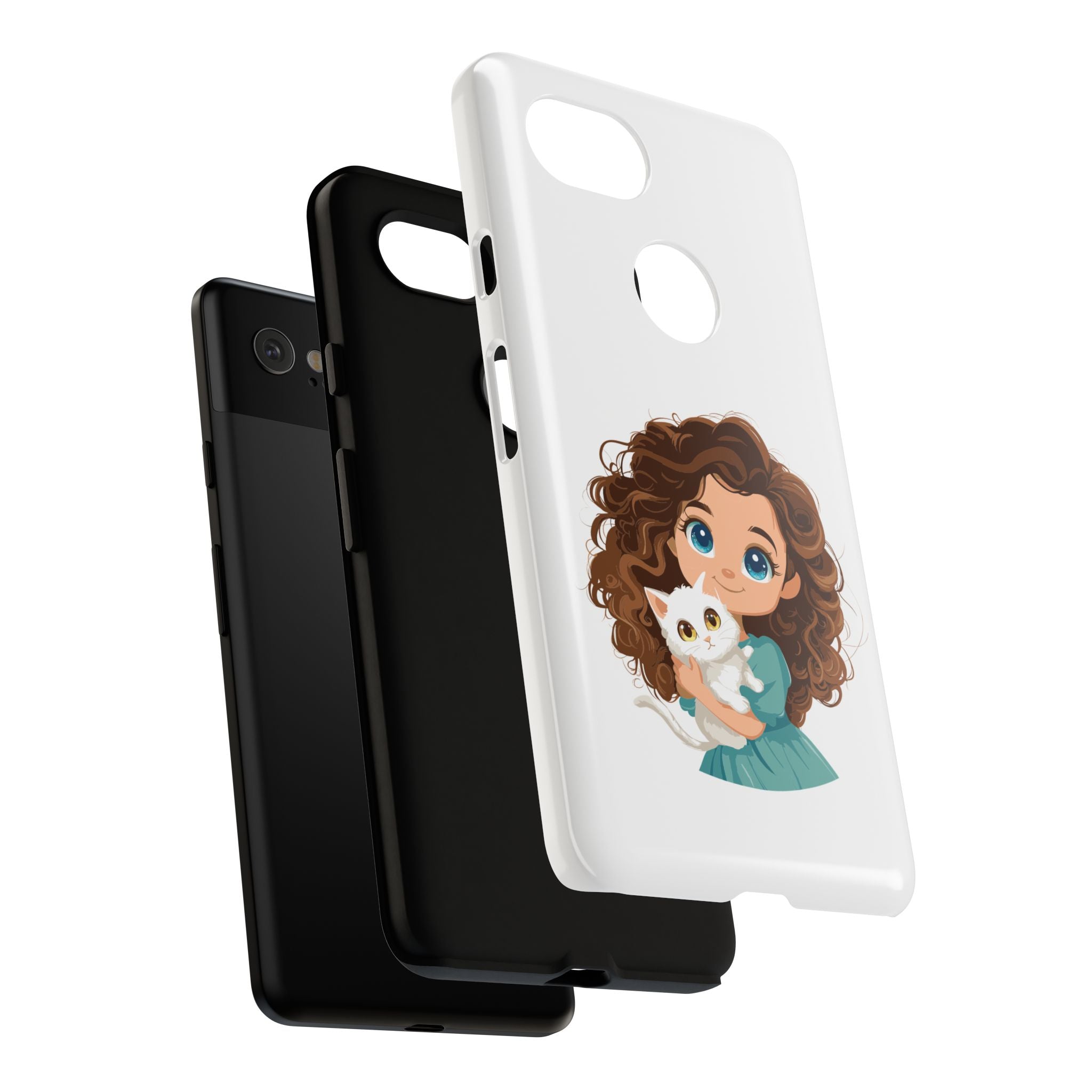 Cute Cat Lover Phone Case, Tough Phone Cover, Pet Lover Gift, Personalized Gift, Kids Phone Case, Animal Lover Accessories