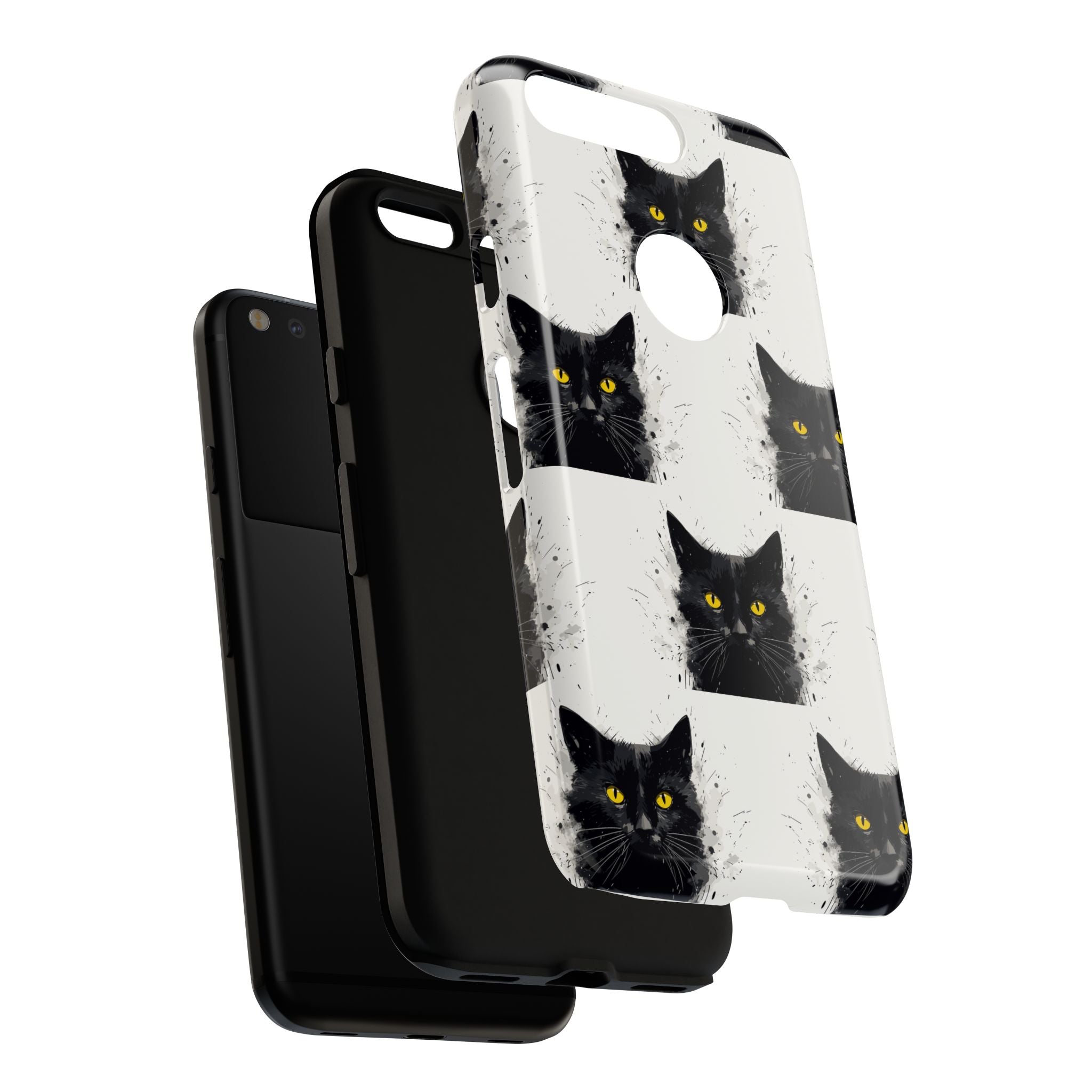 Black Cat Phone Case, Tough Cases, Cat Lover Gift, Unique Design, Halloween, Animal Accessories, Custom Phone Cover