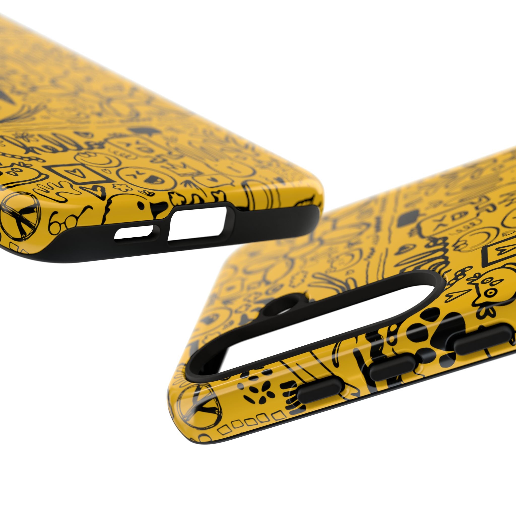 Vibrant Phone Case, Cute Yellow Floral iPhone Cover, Stylish Tough Case, Fun Phone Accessory, Perfect Gift for Teens