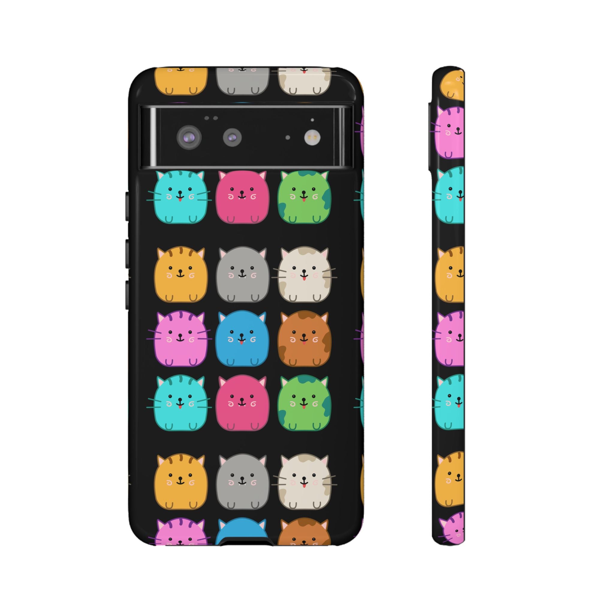 Cute Cat Phone Case, Kawaii Animal Lover Gift, Tough Phone Cover for Kids and Adults, Fun Cat Designs for Birthdays, Pet Lovers