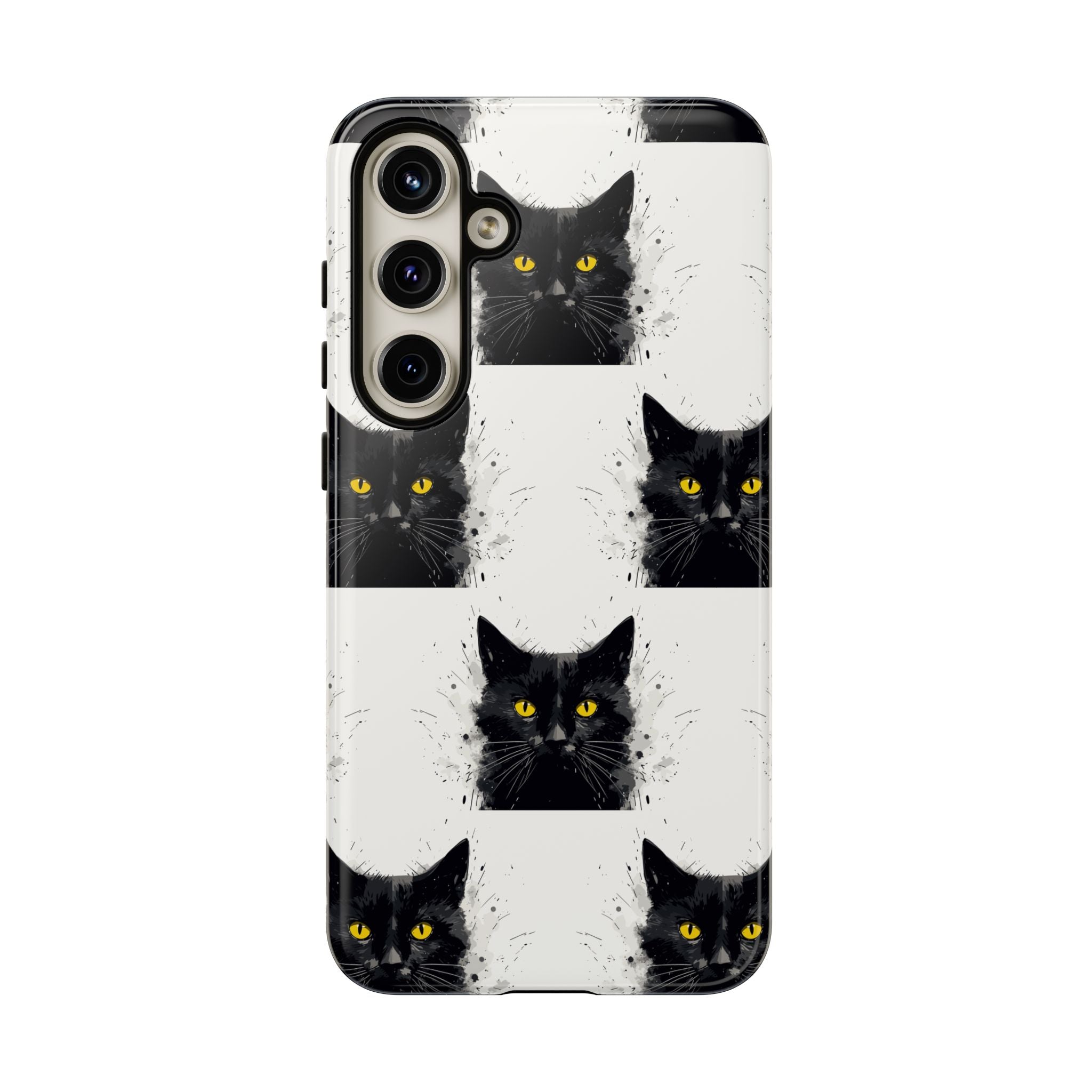 Black Cat Phone Case, Tough Cases, Cat Lover Gift, Unique Design, Halloween, Animal Accessories, Custom Phone Cover