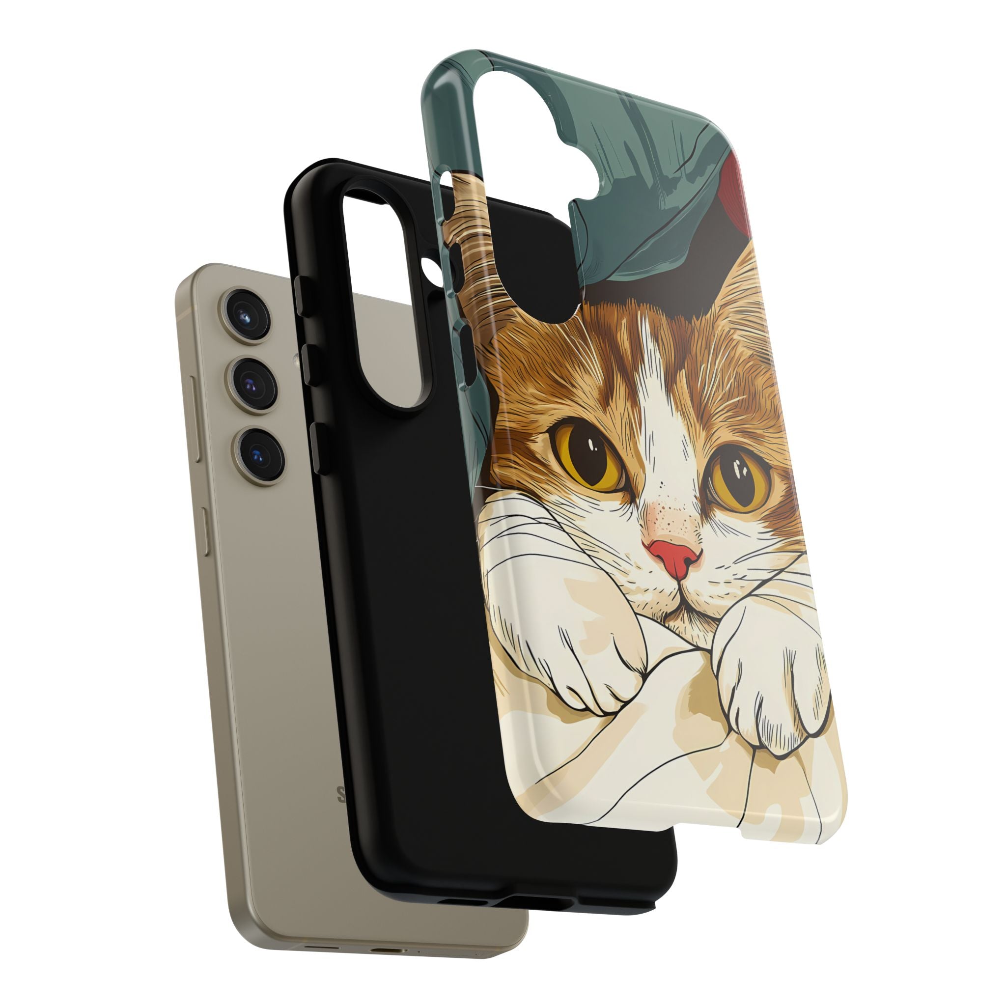 Cute Cat Phone Case - Ideal for Cat Lovers, Pet Owners, Birthday Gifts, Smartphone Accessories, Funny Pet Humor