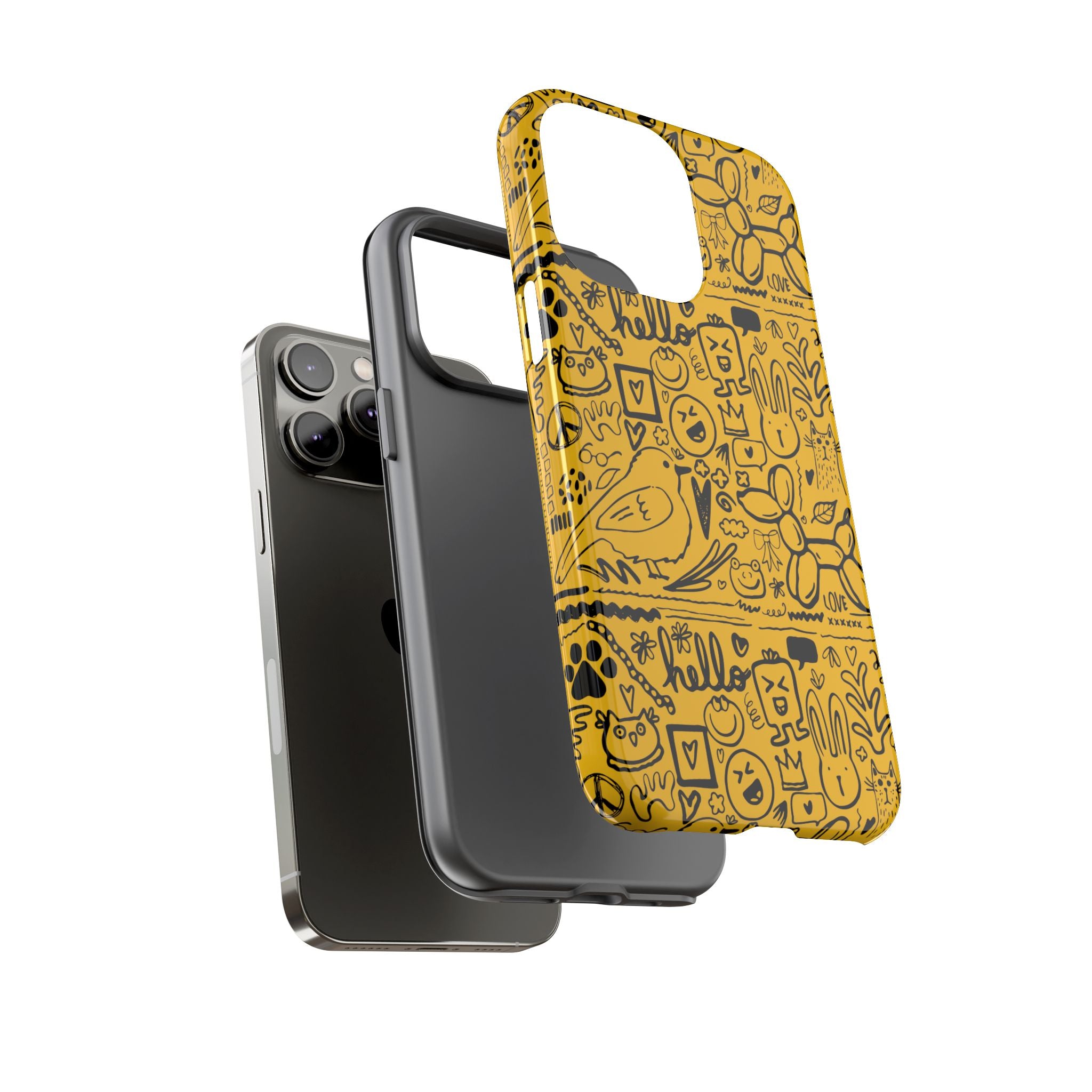 Vibrant Phone Case, Cute Yellow Floral iPhone Cover, Stylish Tough Case, Fun Phone Accessory, Perfect Gift for Teens